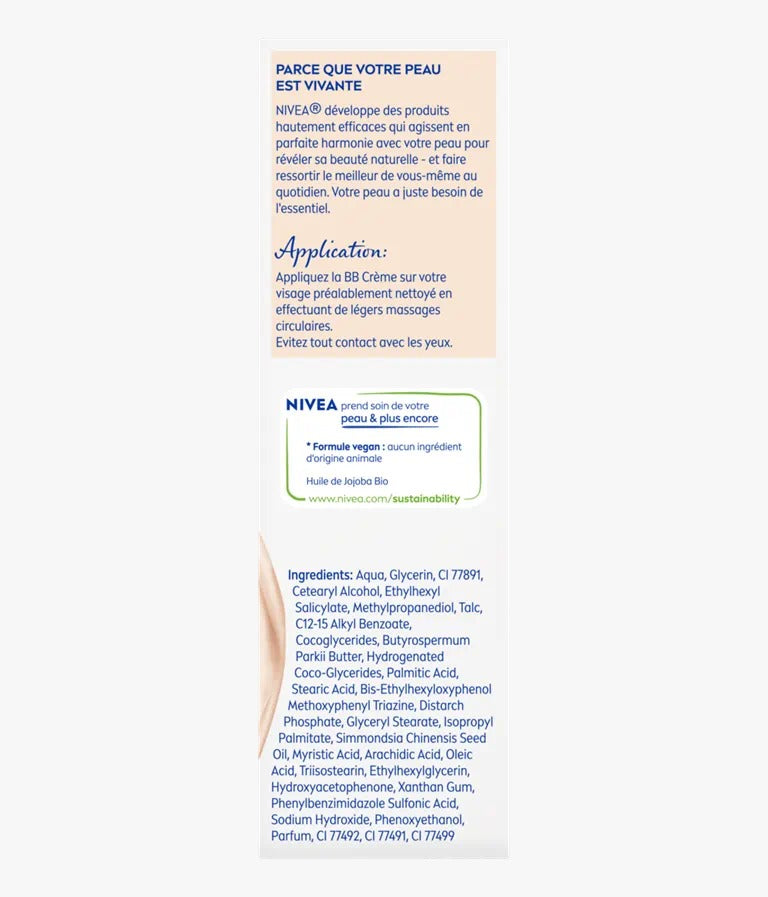 NIVEA BB CRÈME 5 EN 1 HYDRATATION 24 H NOURRISSANTE UNIFIANTE ULTRA ÉCLAIRCISSANTE FPS 15