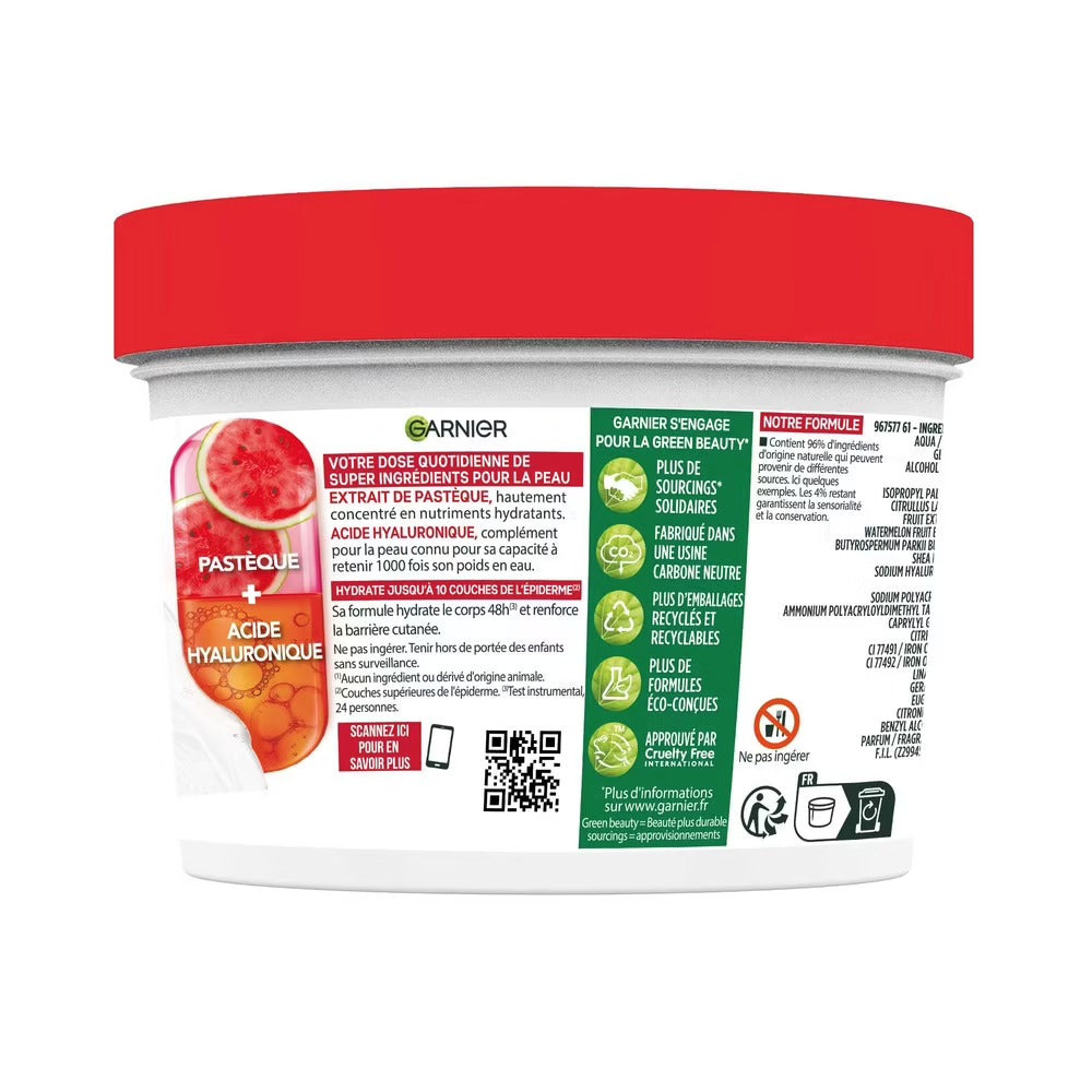 GARNIER Garnier Body Superfood Gel Crème hydratant Pastèque Acide Hyaluronique 380ml Gel Crème corps hydratant Pastèque Acide Hyaluronique