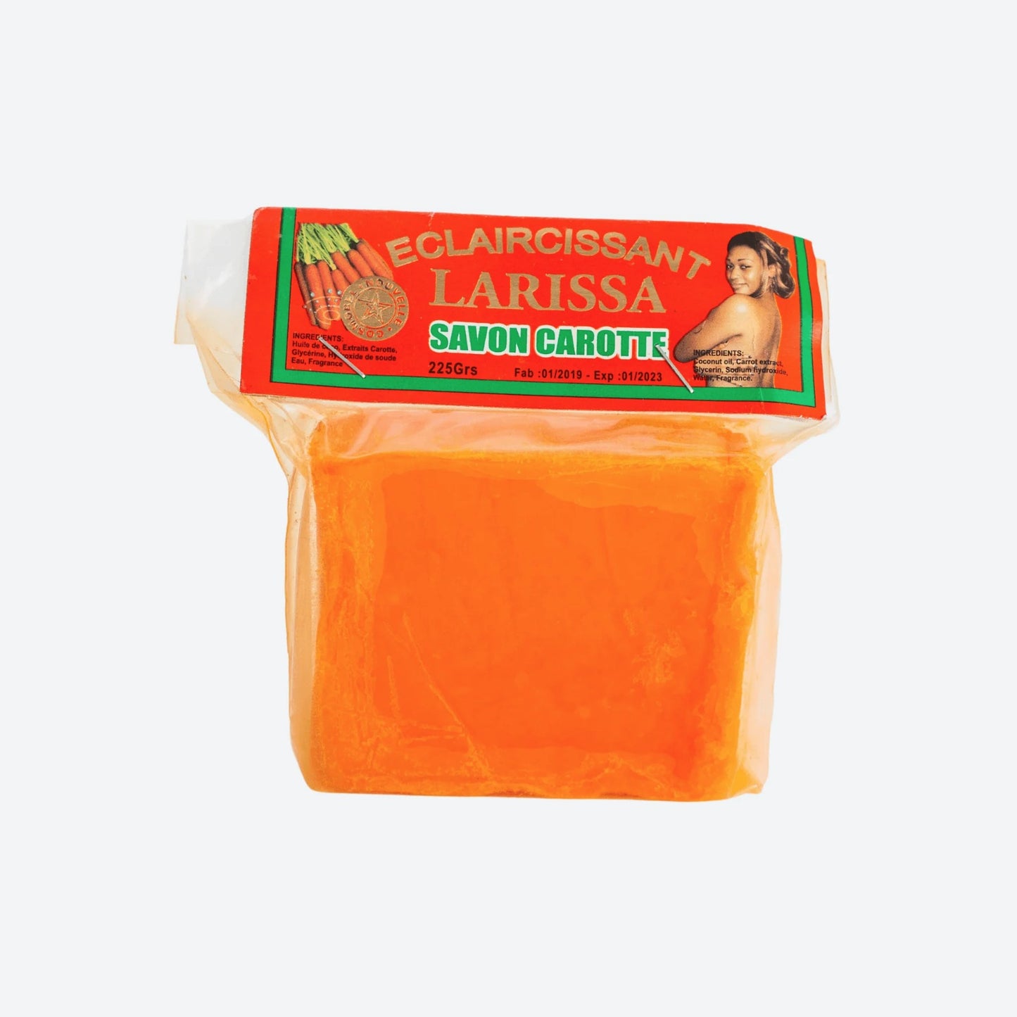 LARISSA CAROTTE SAVON ULTRA ÉCLAIRCISSAN ANTI IMPERFECTION 225G