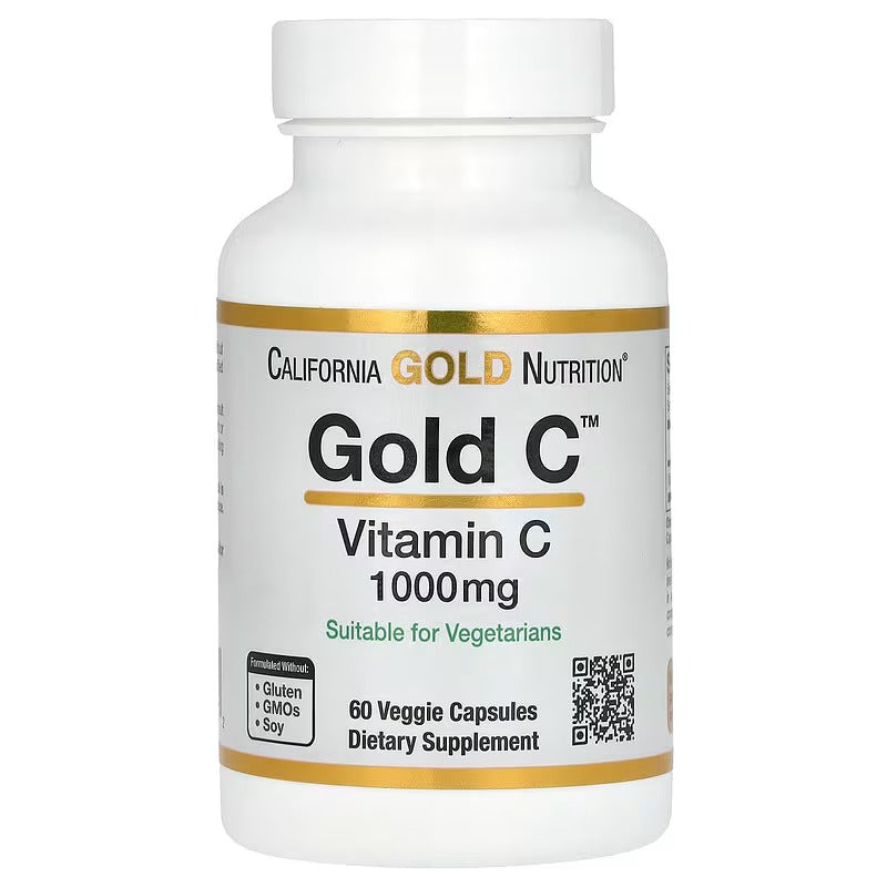 California Gold Nutrition, Gold C, Vitamine C de qualité USP, 1000 mg, 60 et 240 capsules végétariennes