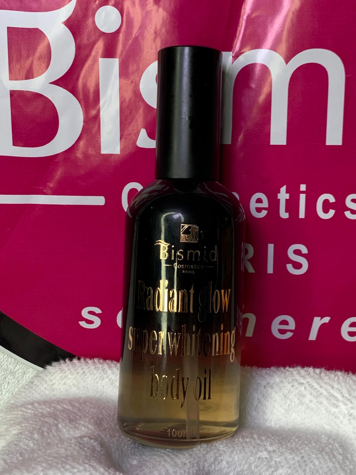 BISMID RADIANT GLOW SUPER WHITENING BODY OIL HUILE ULTRA BLANCHISSANTE NOURRISSANTE ANTI IMPERFECTION