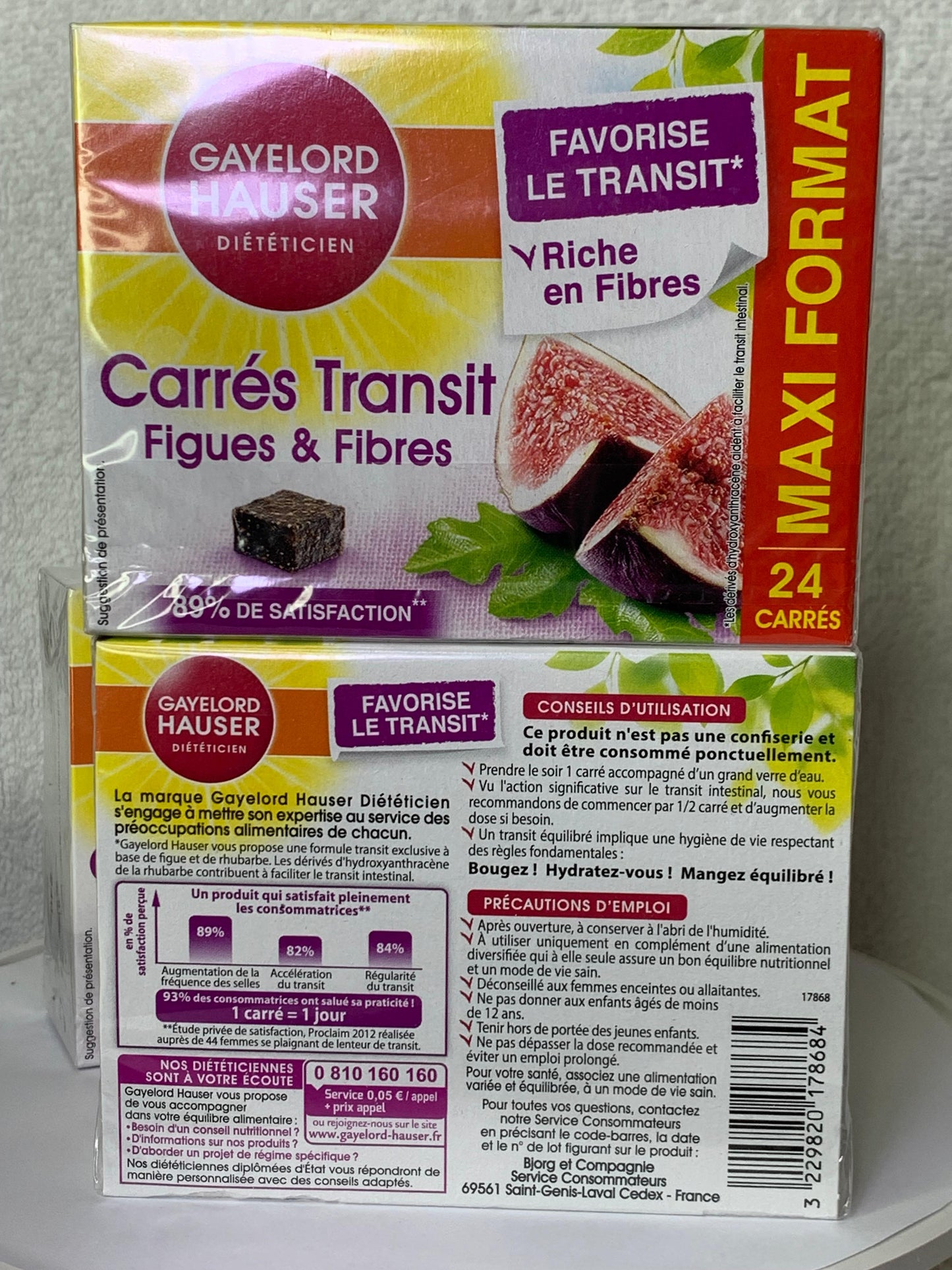 Gayelord Hauser Carrés Transit Figue Et Fibres Maxi Format 24 carrés