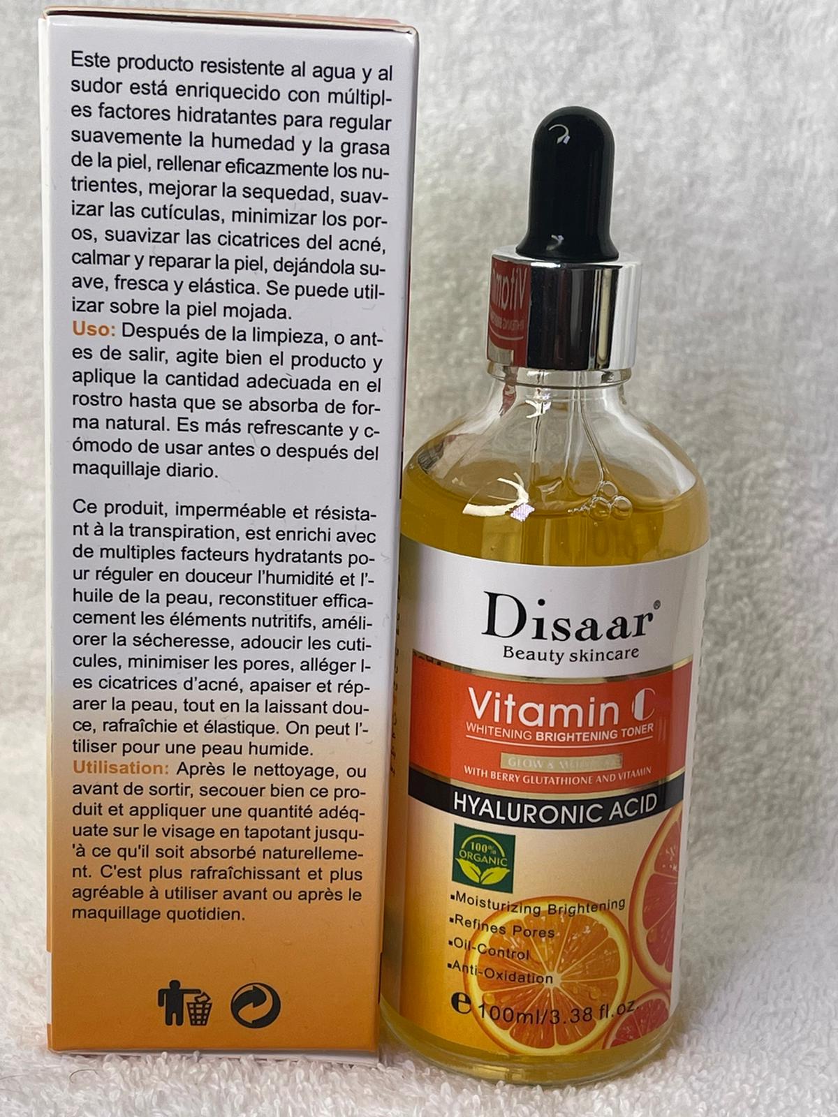 DISAAR VITAMINE C GLOW & MOISTURE HYALURONIC ACIDE MULTIFONCTION ESSENCE TONER