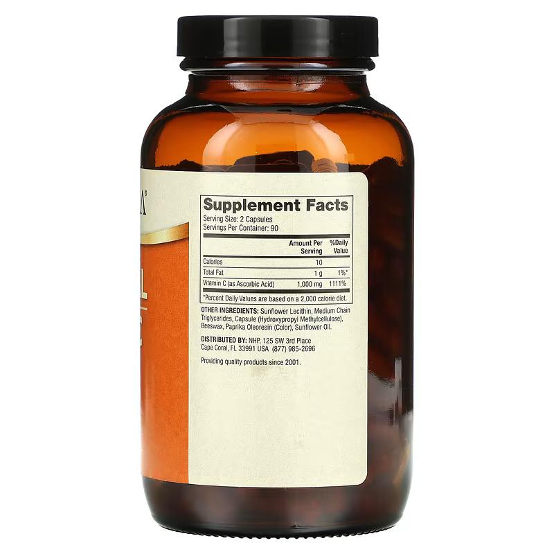 Dr. Mercola, Vitamine C liposomale, 1000 mg, 60 et 180 capsules (500 mg pièce)