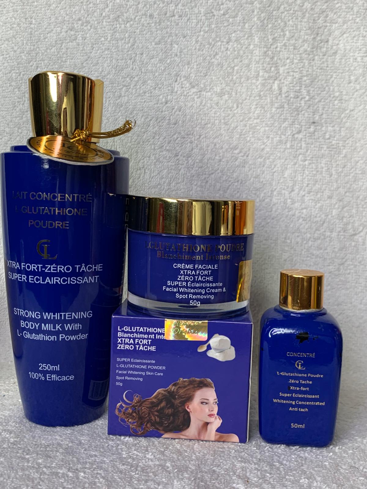 Lux cosmetics Gamme ultra blanchissante glutathione collagène anti imperfection zéro défaut
