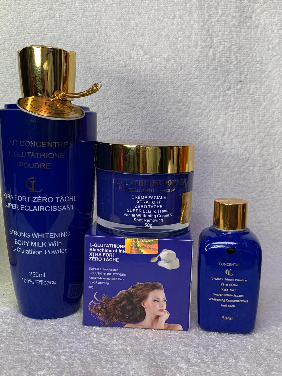Lux cosmetics Gamme ultra blanchissante glutathione collagène anti imperfection zéro défaut