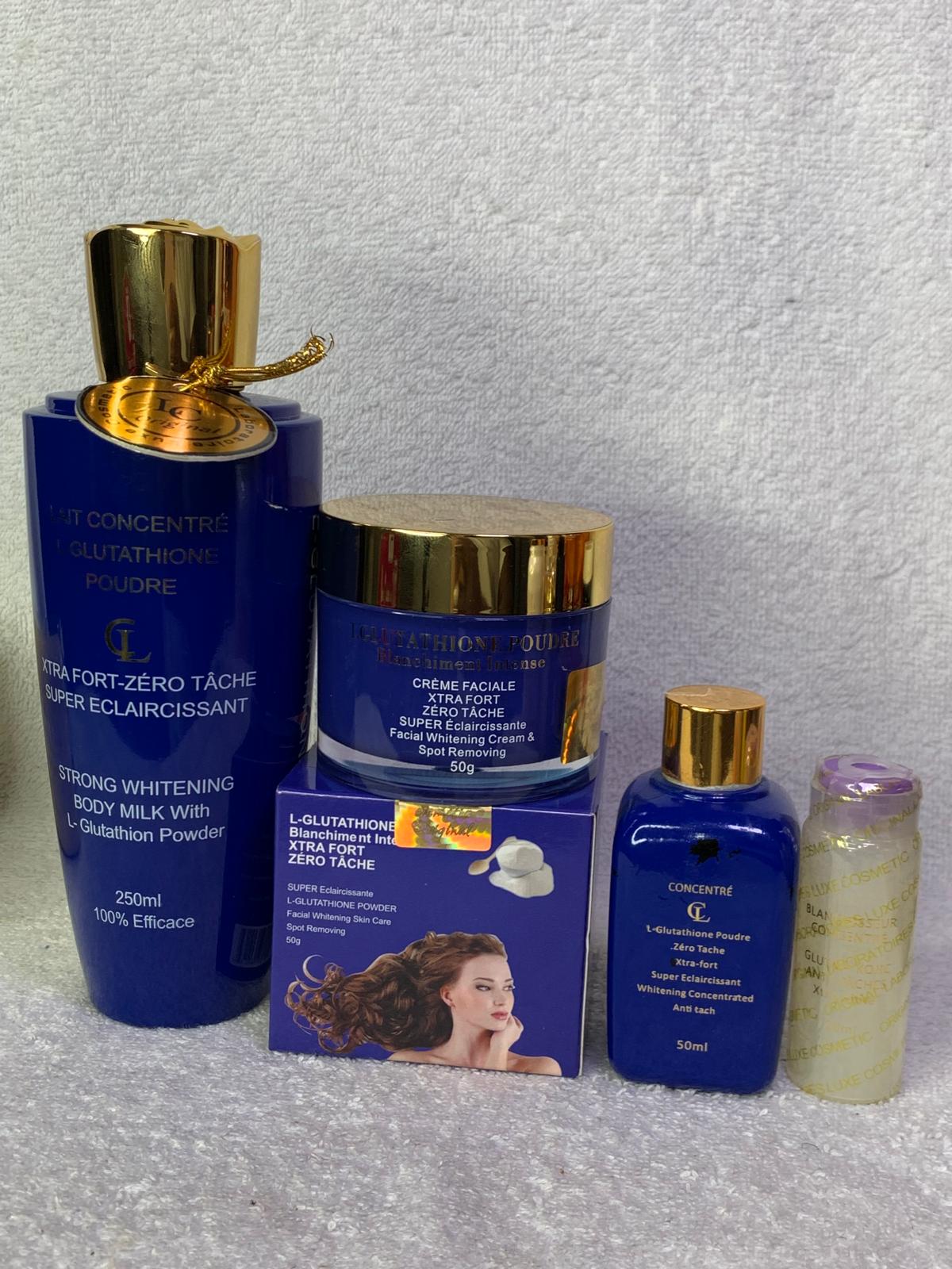 Lux cosmetics Gamme ultra blanchissante glutathione collagène anti imperfection zéro défaut