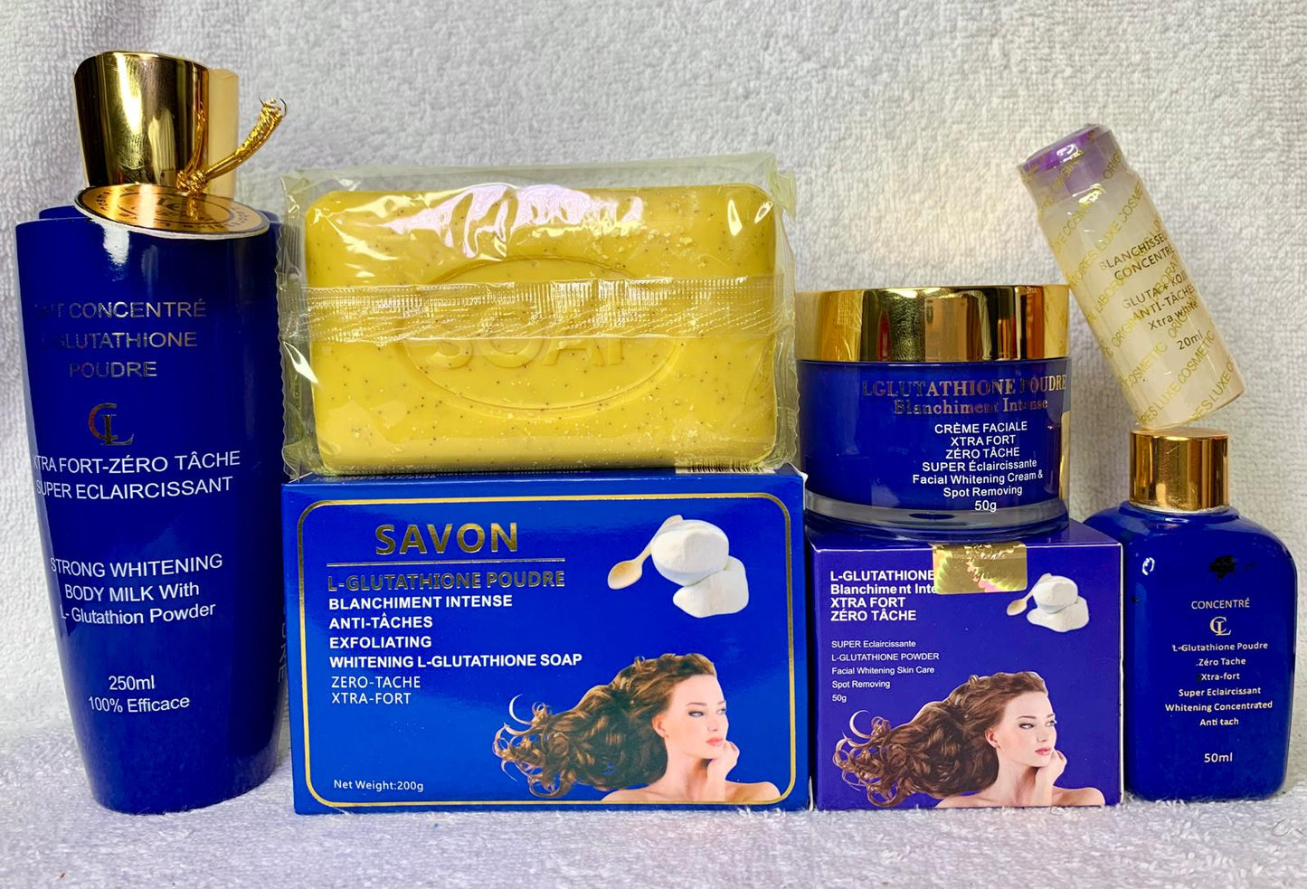 Lux cosmetics Gamme ultra blanchissante glutathione collagène anti imperfection zéro défaut