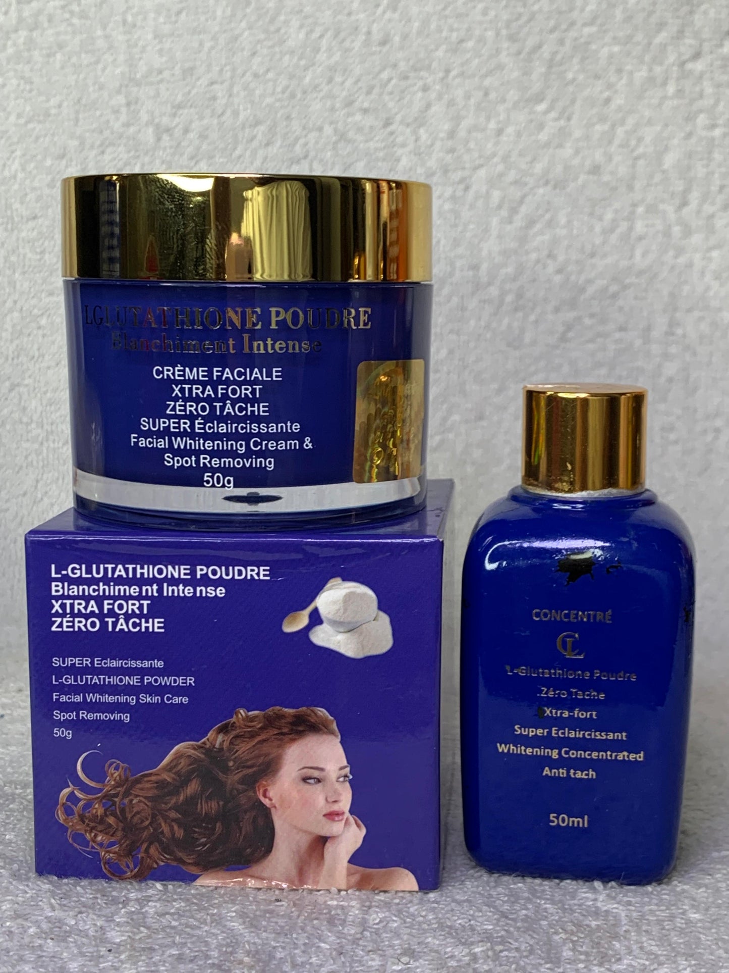 Lux cosmetics Gamme ultra blanchissante glutathione collagène anti imperfection zéro défaut