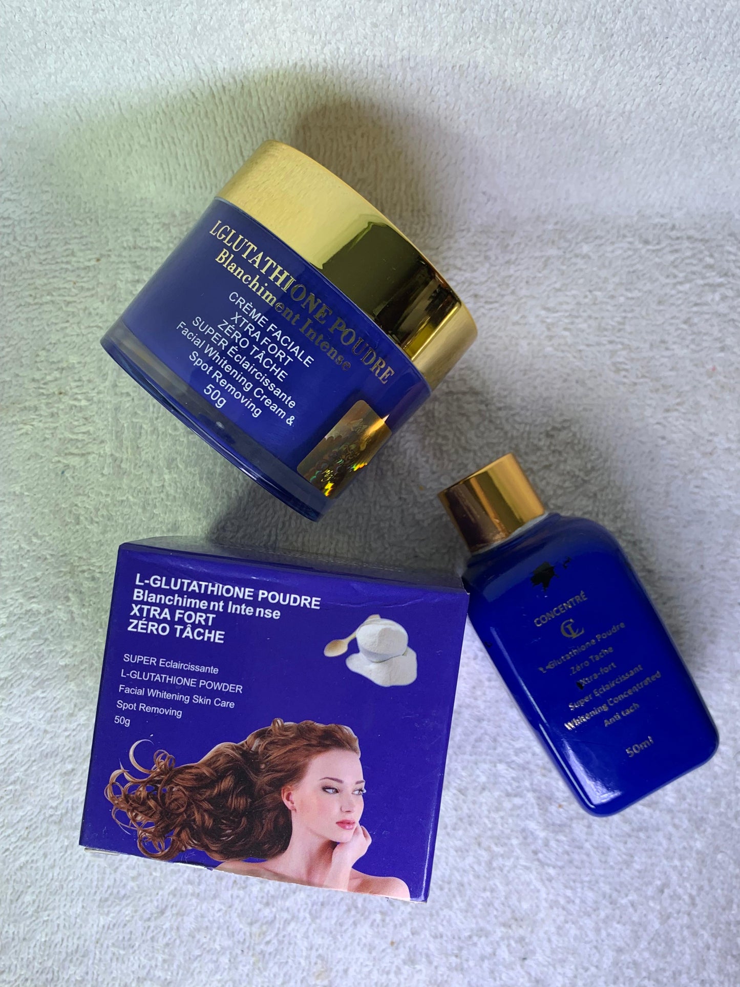 Lux cosmetics Gamme ultra blanchissante glutathione collagène anti imperfection zéro défaut