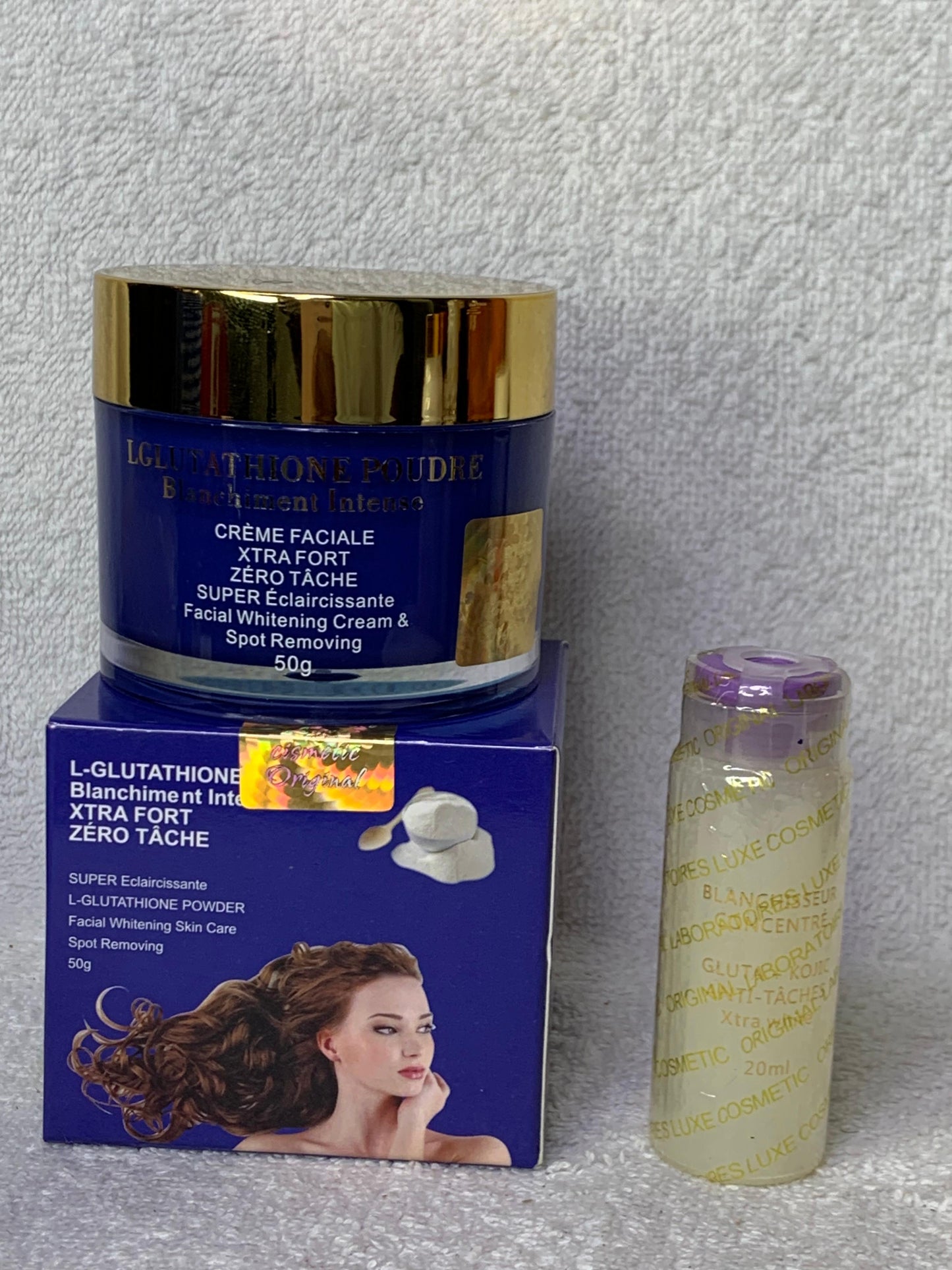 Lux cosmetics Gamme ultra blanchissante glutathione collagène anti imperfection zéro défaut