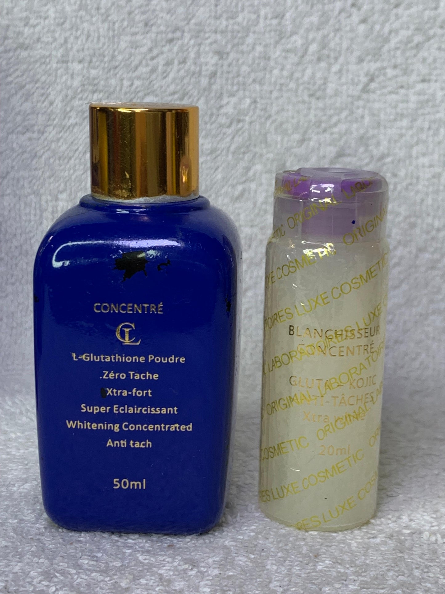Lux cosmetics Gamme ultra blanchissante glutathione collagène anti imperfection zéro défaut