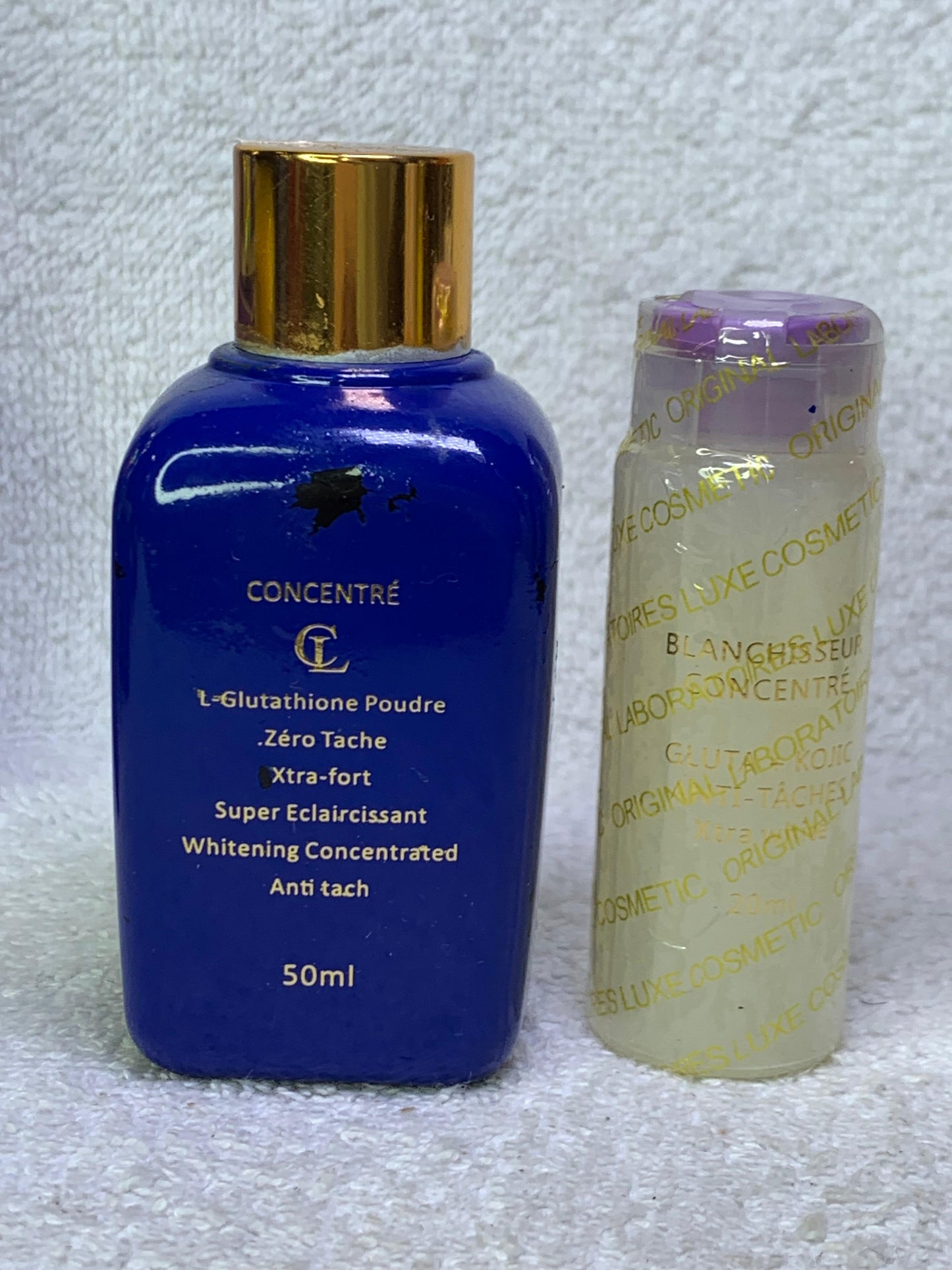 Lux cosmetics Gamme ultra blanchissante glutathione collagène anti imperfection zéro défaut