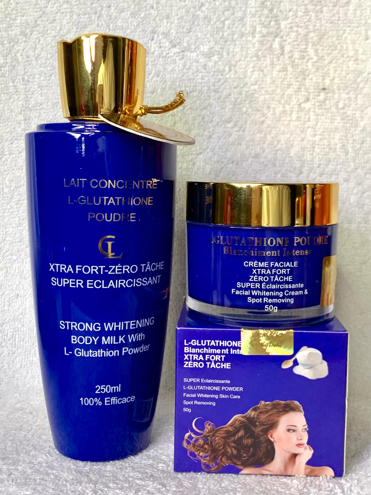 Lux cosmetics Gamme ultra blanchissante glutathione collagène anti imperfection zéro défaut
