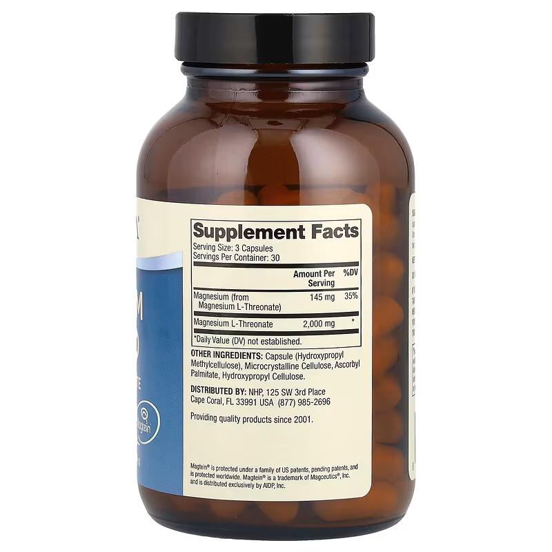 Dr. Mercola, L-thréonate de magnésium, 90 ou 270 capsules ultra éfficace