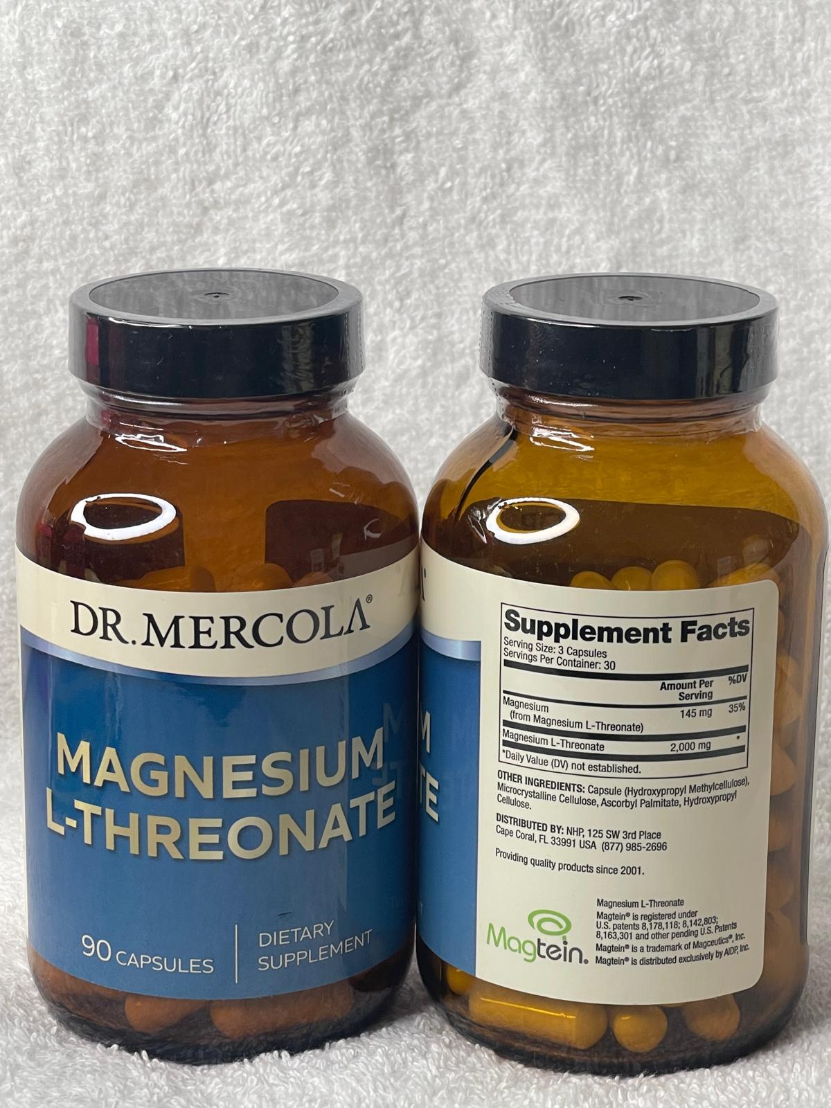 Dr. Mercola, L-thréonate de magnésium, 90 ou 270 capsules ultra éfficace