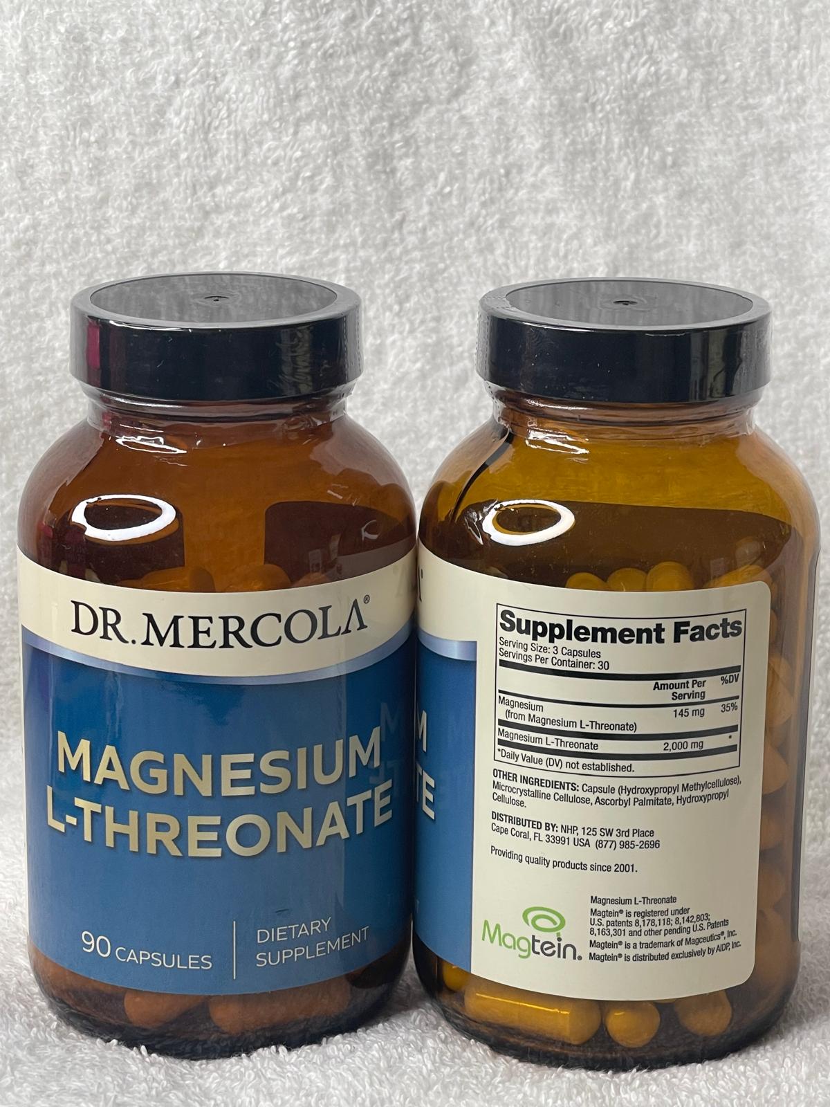 Dr. Mercola, L-thréonate de magnésium, 90 ou 270 capsules ultra éfficace