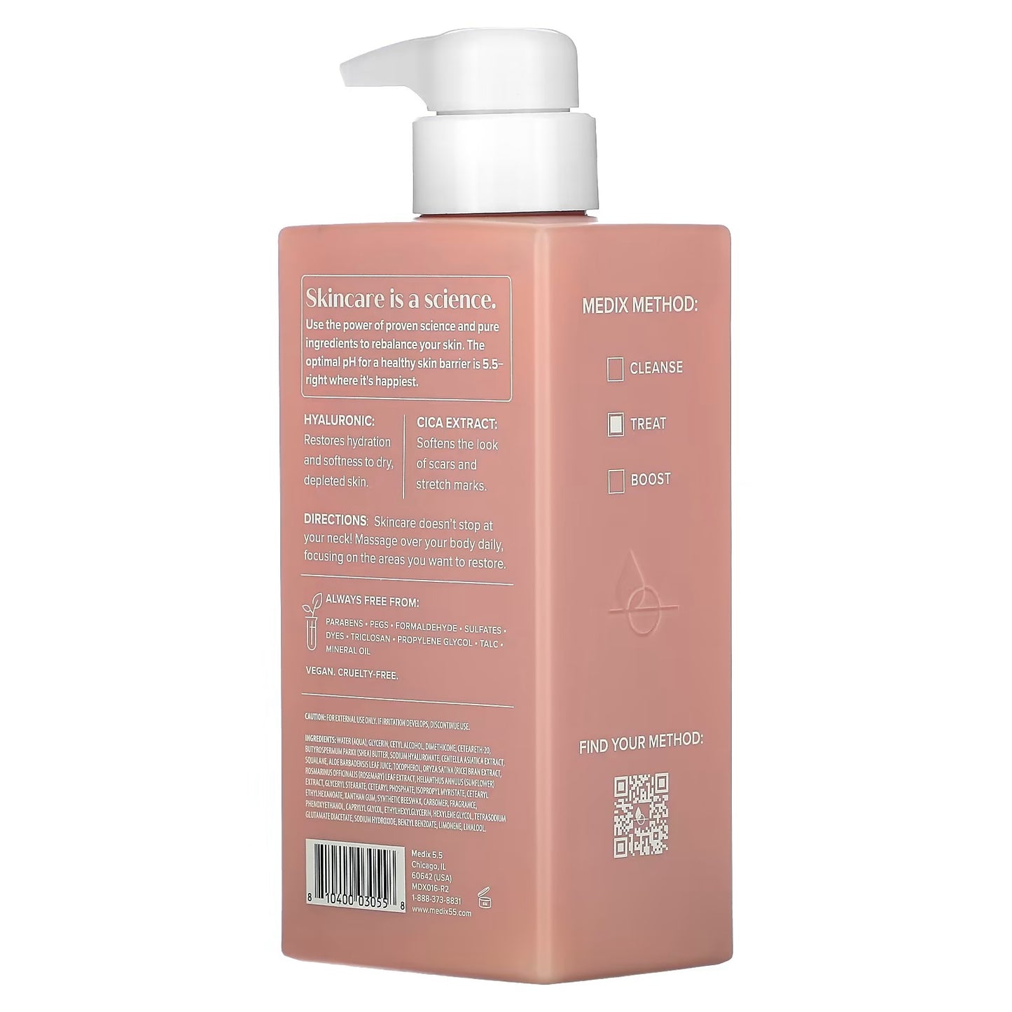 Medix 5.5 Crème hydratante pour le corps et le visage à l'acide hyaluronique + vitamine E | Lotion raffermissante hydratante pour la peau sèche minimise l'apparence des rides, des vergetures