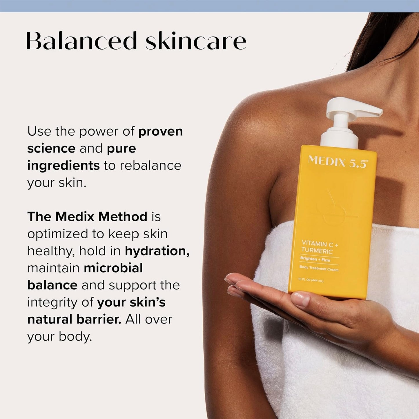 Medix 5.5 Crème à la vitamine C turmeric et au curcuma pour le visage et le corps. Crème raffermissante et éclaircissante pour les taches de vieillesse, les taches brunes et la peau endommagée par le soleil. C