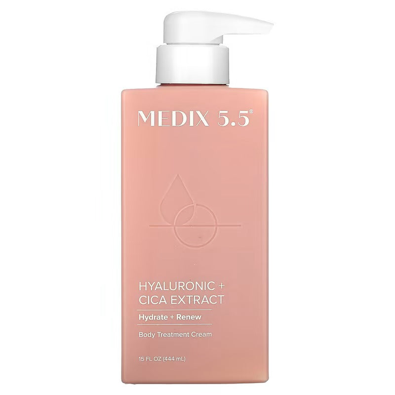 Medix 5.5 Crème hydratante pour le corps et le visage à l'acide hyaluronique + vitamine E | Lotion raffermissante hydratante pour la peau sèche minimise l'apparence des rides, des vergetures