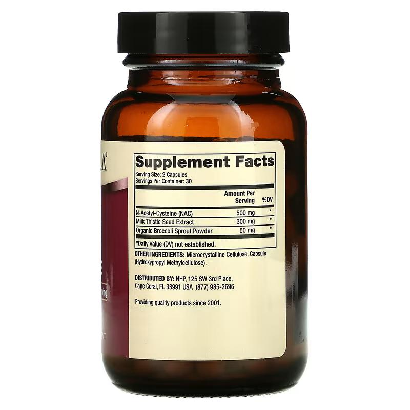 Dr. Mercola, NAC et chardon-Marie, 500 mg, 60 et 180 capsules (250 mg par capsule)