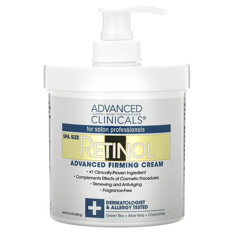 Advanced Clinicals, Rétinol, Crème raffermissante avancée, 454 g