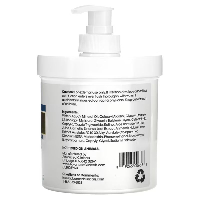Advanced Clinicals, Rétinol, Crème raffermissante avancée, 454 g
