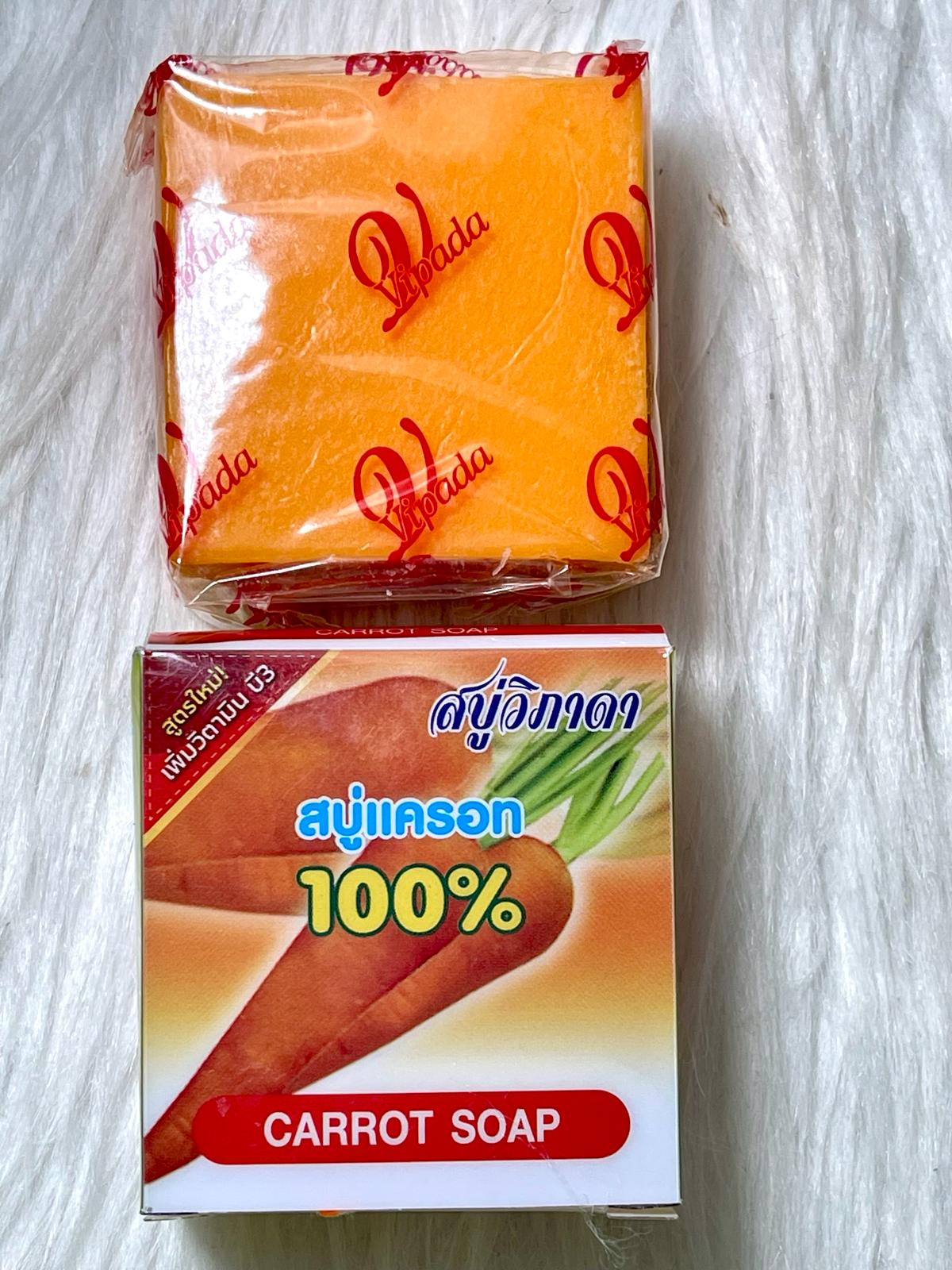 Vipasa carotte savon thaïlandais ultra éclaircissant anti imperfection acnés bouton taches noire mélasma