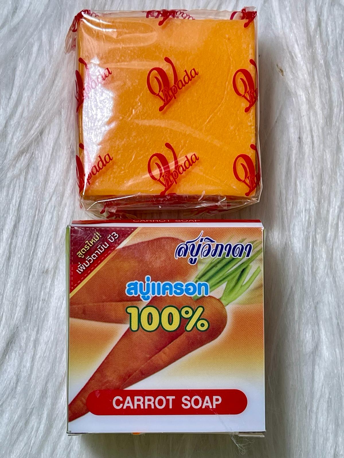 Vipasa carotte savon thaïlandais ultra éclaircissant anti imperfection acnés bouton taches noire mélasma