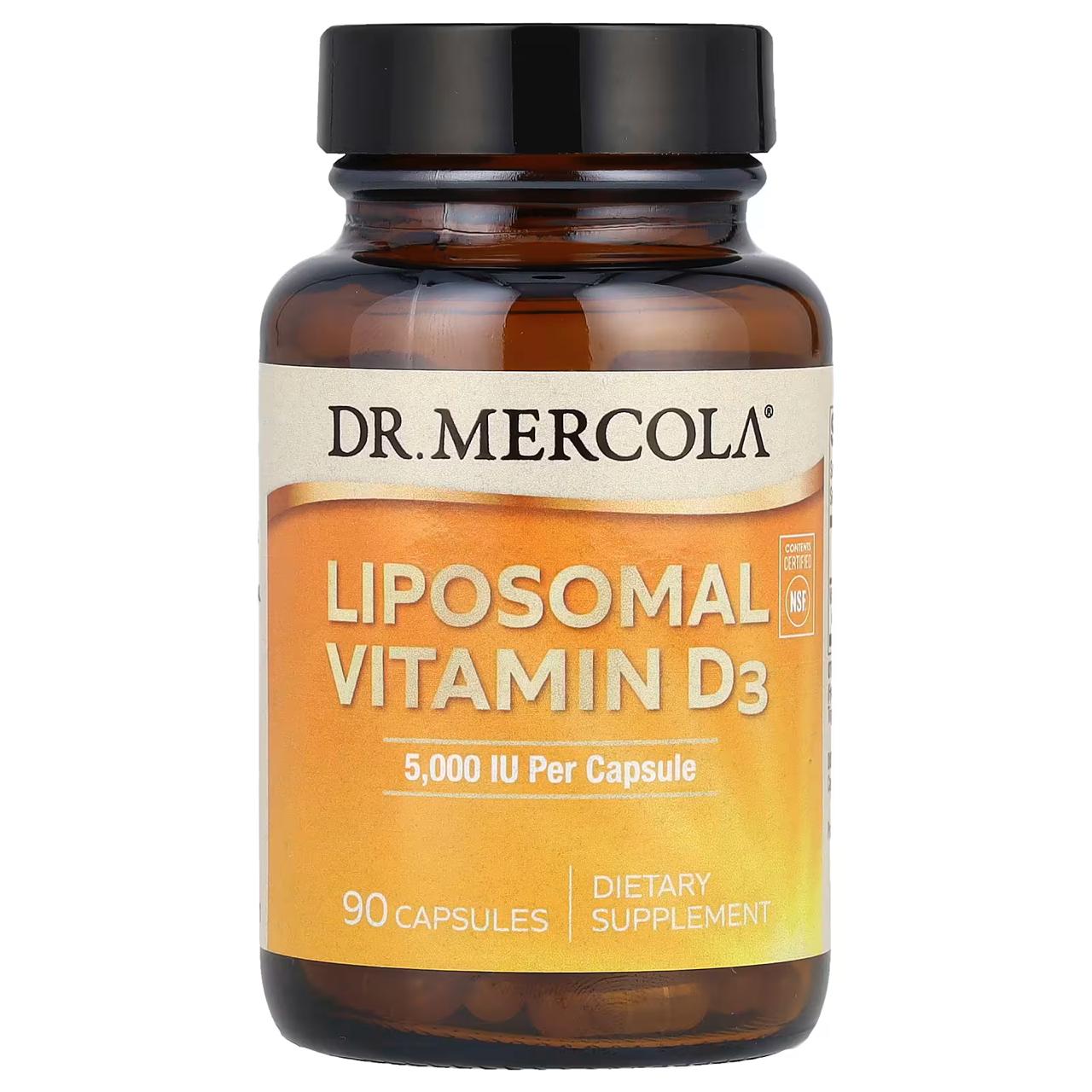 Dr. Mercola, Vitamine D3 liposomale, 5000 UI, 30 ou 90 capsules