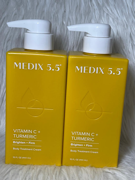 Medix 5.5,  lot de 2 Crèmes Vitamine C et curcuma, Crème raffermissante et illuminatrice Ultra éclaircissant anti imperfection zéro tâche , 444 ml