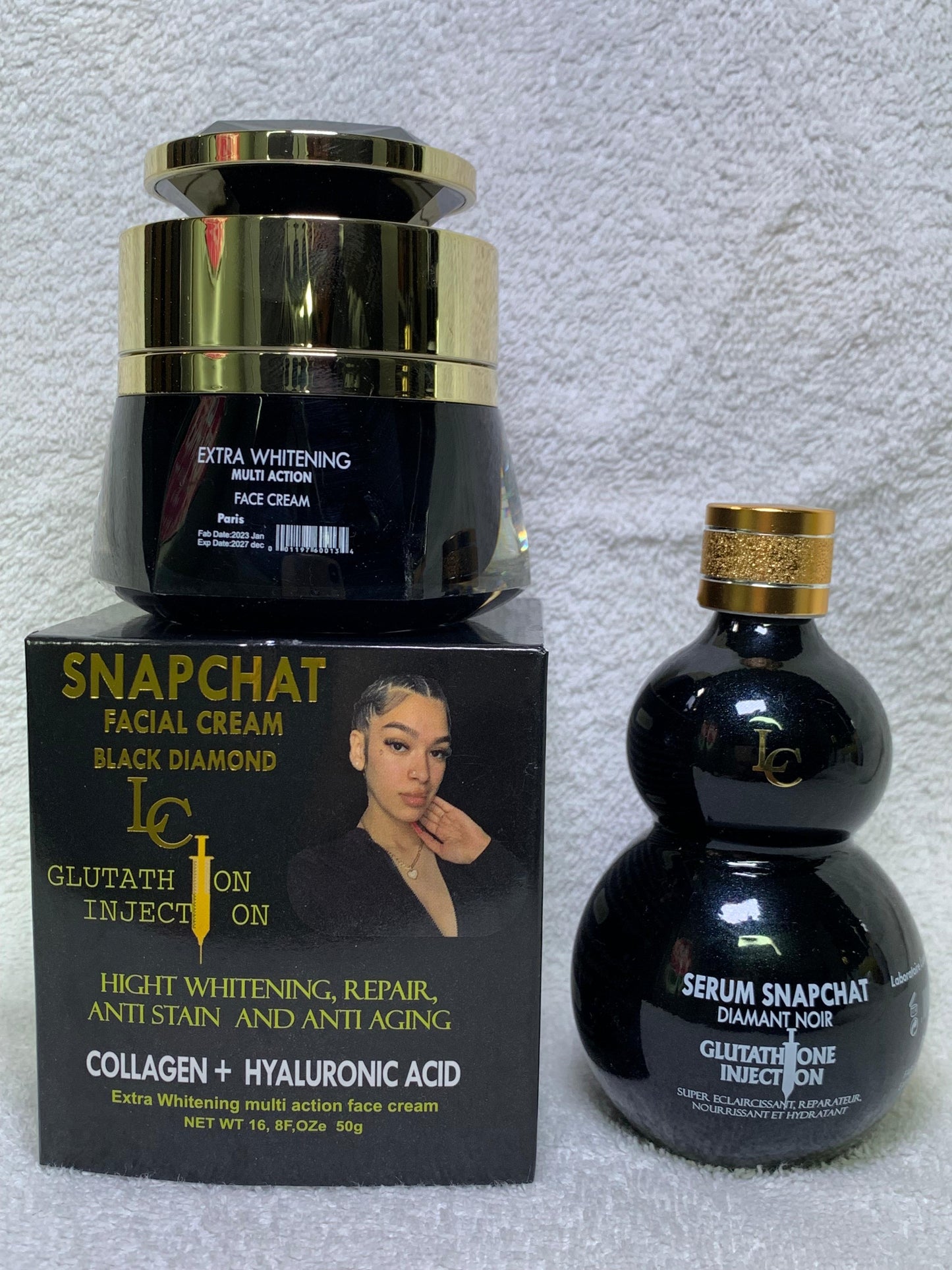 Snapchat Diamant noir injection extra fort Gamme ultra éclaircissante anti imperfection