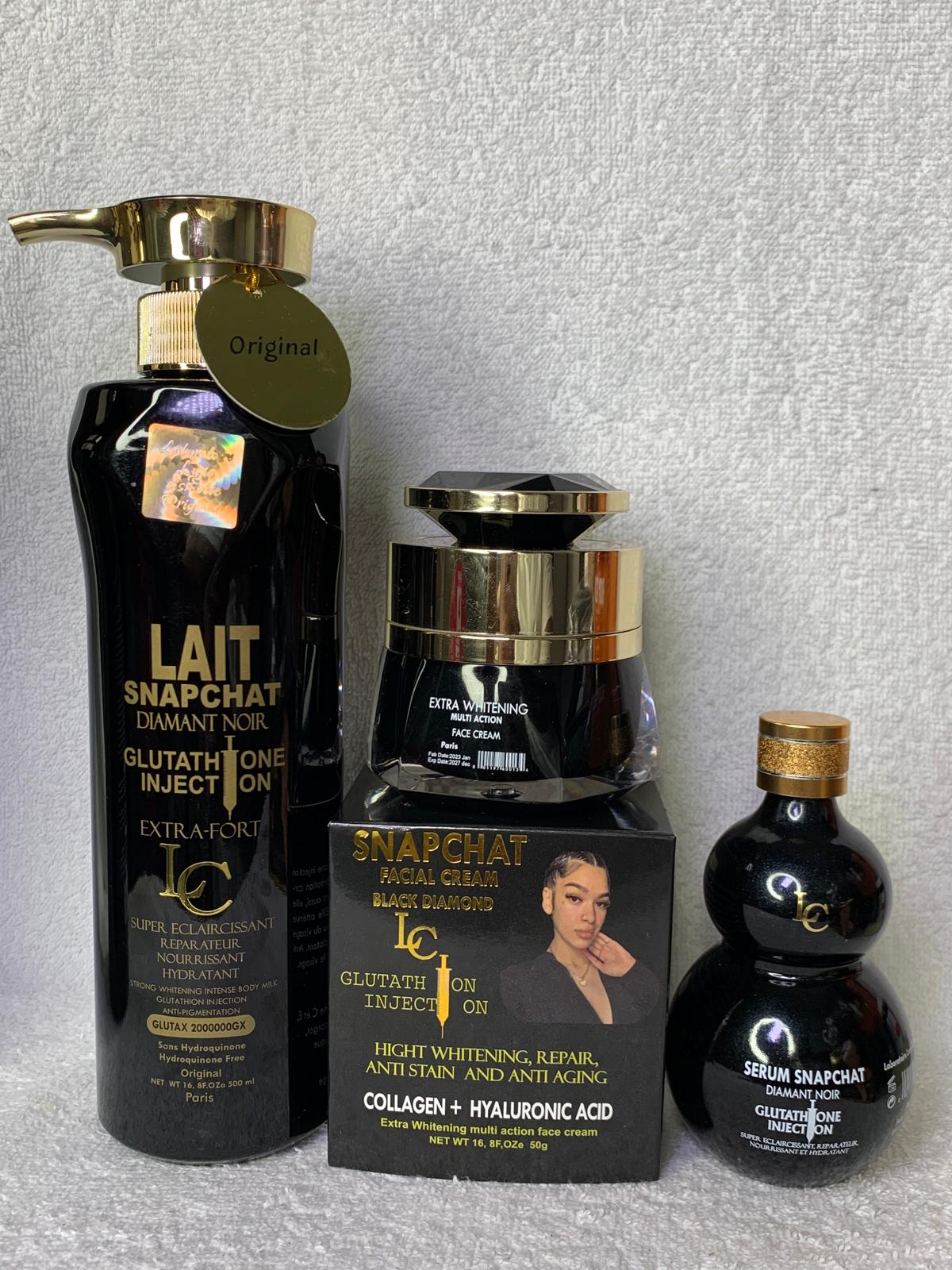 Snapchat Diamant noir injection extra fort Gamme ultra éclaircissante anti imperfection