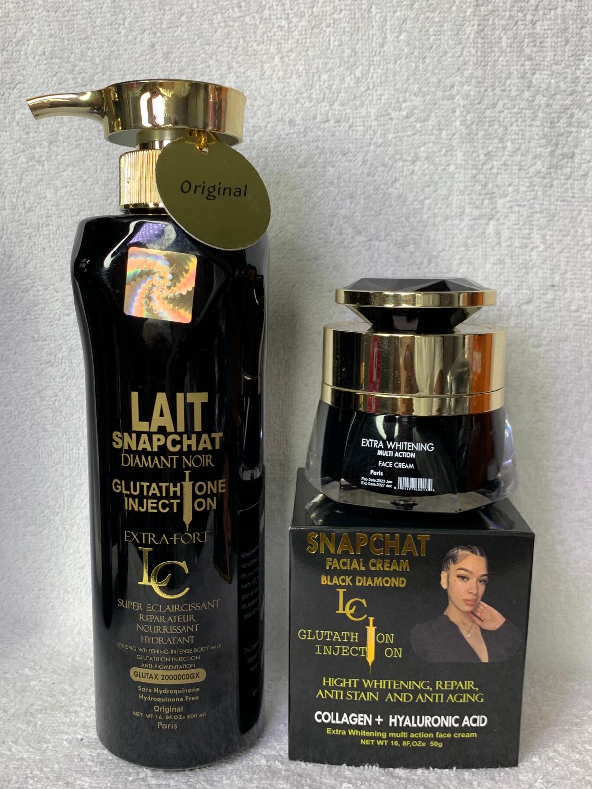 Snapchat Diamant noir injection extra fort Gamme ultra éclaircissante anti imperfection