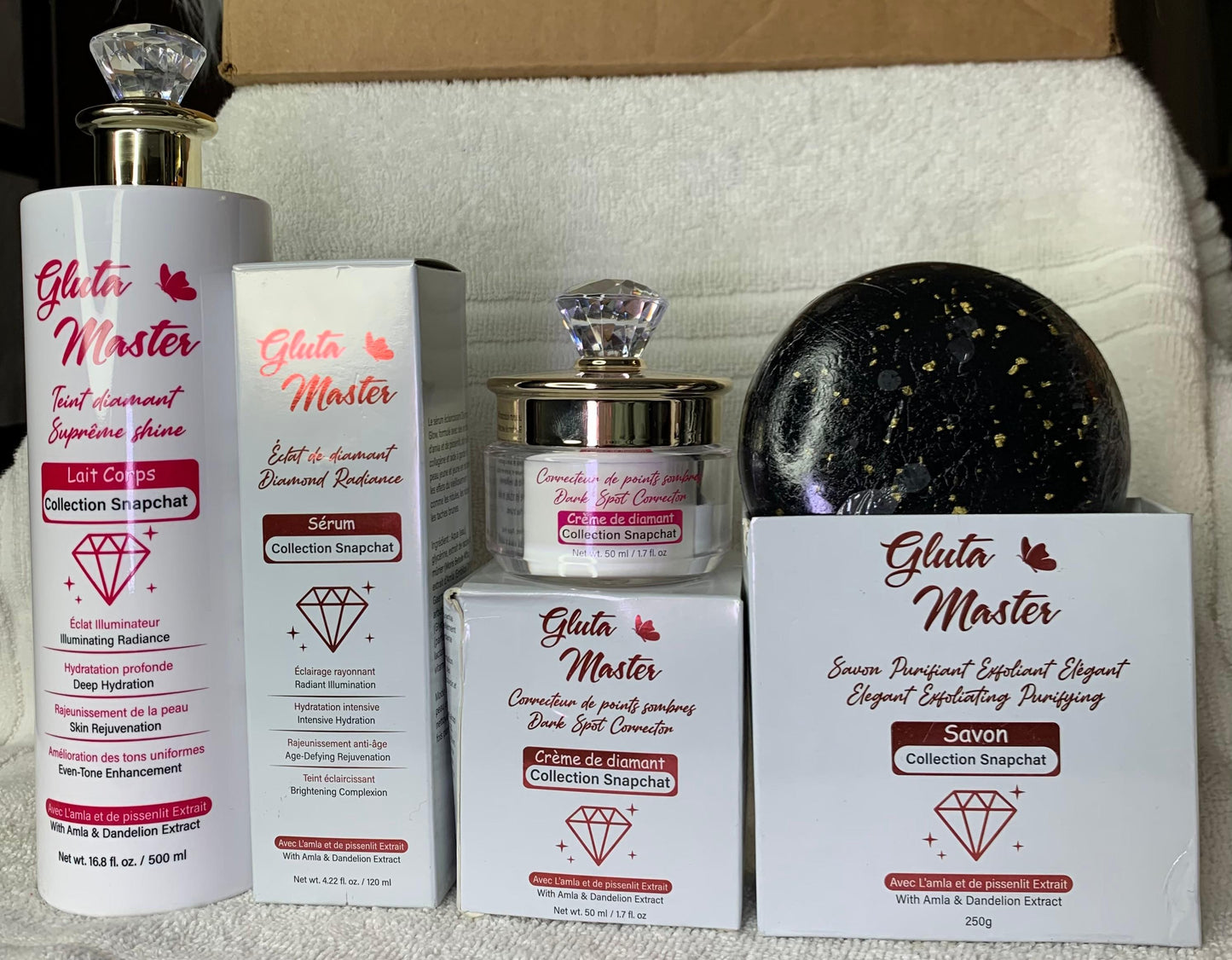 SAVON GLUTA MASTER DIAMANT 24K GOLD ULTRA BLANCHISSANT ANTI IMPERFECTION  ZÉRO TACHE PURIFIANT EXFOLIANT GOMMANT NON SALISSANT