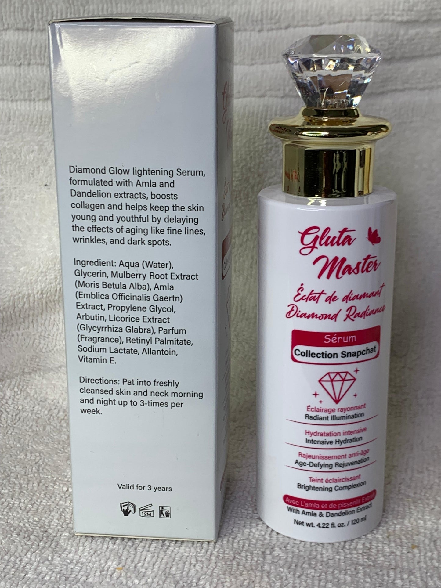 SÉRUM GLUTA MASTER  À LA VITAMINE MULTIFONCTION ULTRA ÉCLAIRCISSANT NOURRISSANT HYDRATANT CORRIGES LES IMPERFECTION BOOSTER D'ECLAT DE TEINT VISAGE ET CORPS