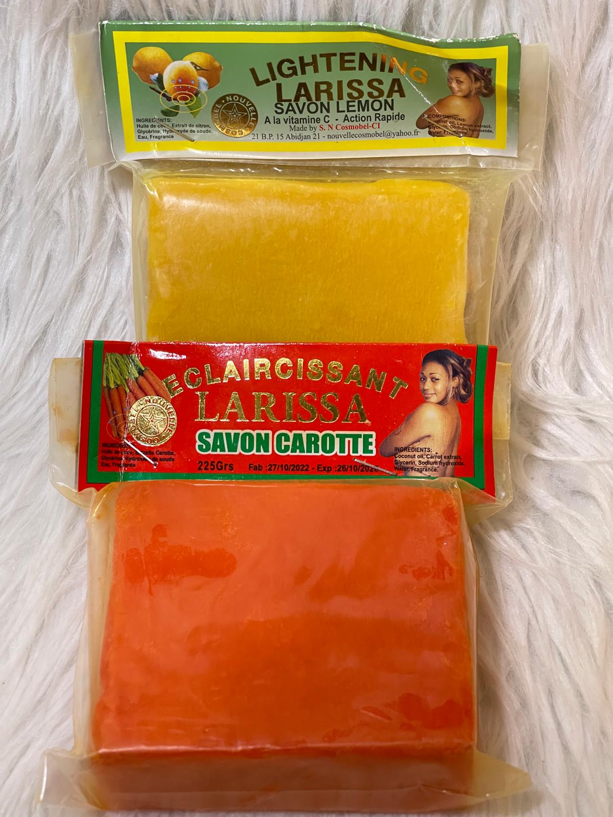 LARISSA CAROTTE SAVON ULTRA ÉCLAIRCISSAN  ANTI IMPERFECTION 225G