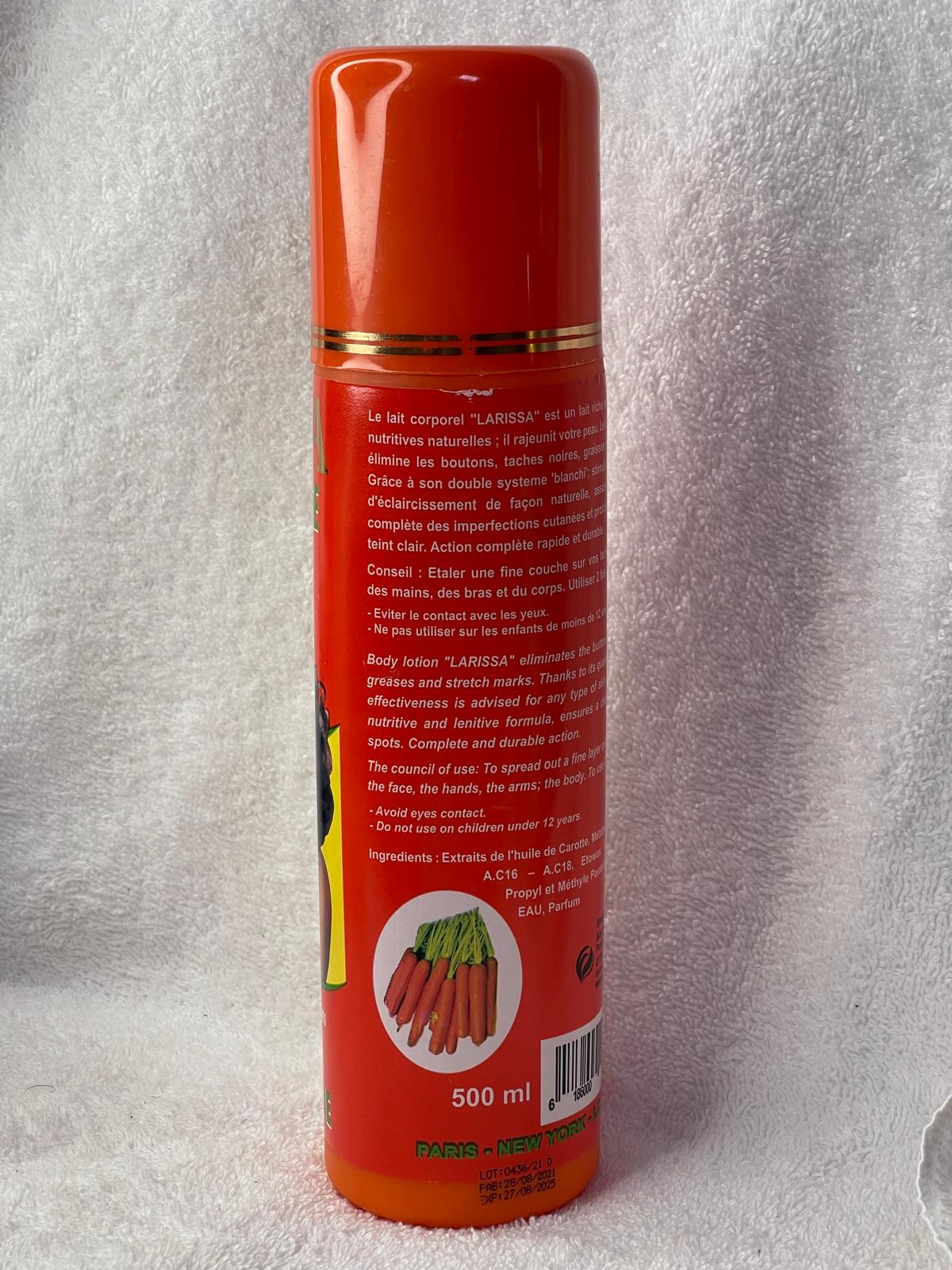 LARISSA LAIT CORPOREL ET LOT DE 3 SAVON LARISSA CATOTTES PAPAYE , LEMON ULTRA ÉCLAIRCISSANT ANTI IMERFECTION