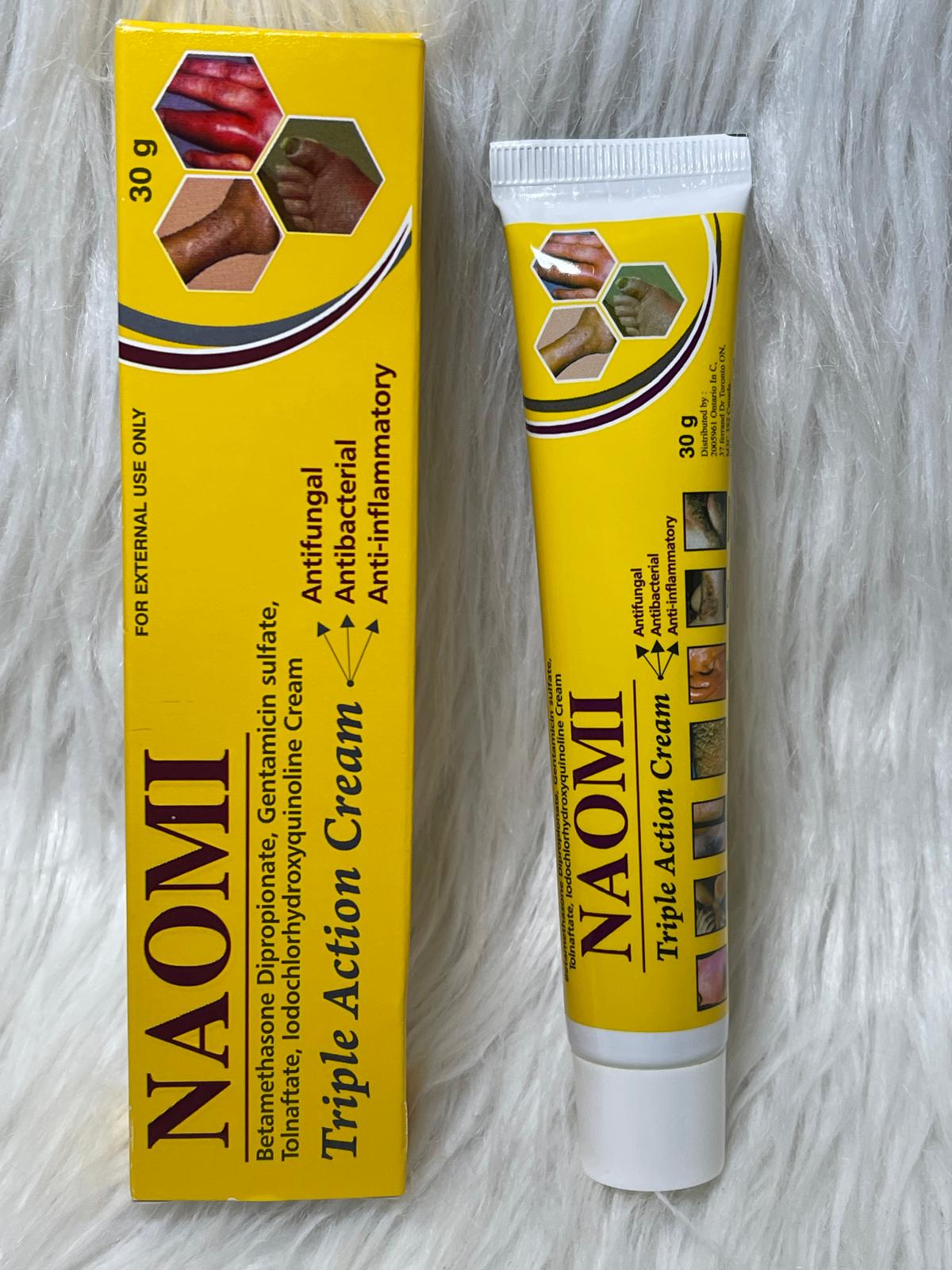 NAOMI CRÈME TRIPLE ACTION ANTI IMPERFECTION  ANTI FONGIQUE  ANTIBACTERIEN ANTI INFLAMATOIRE