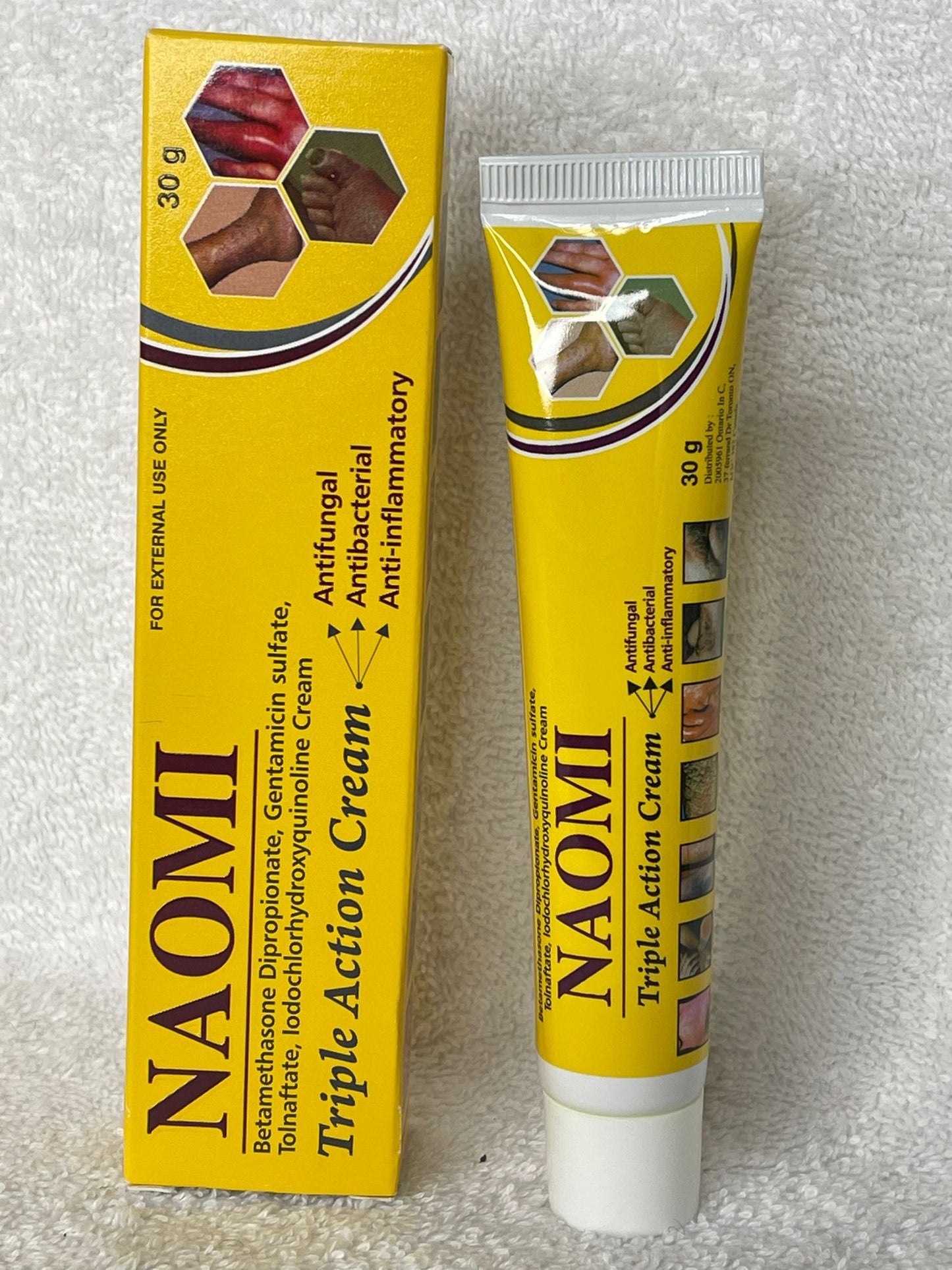 NAOMI CRÈME TRIPLE ACTION ANTI IMPERFECTION  ANTI FONGIQUE  ANTIBACTERIEN ANTI INFLAMATOIRE