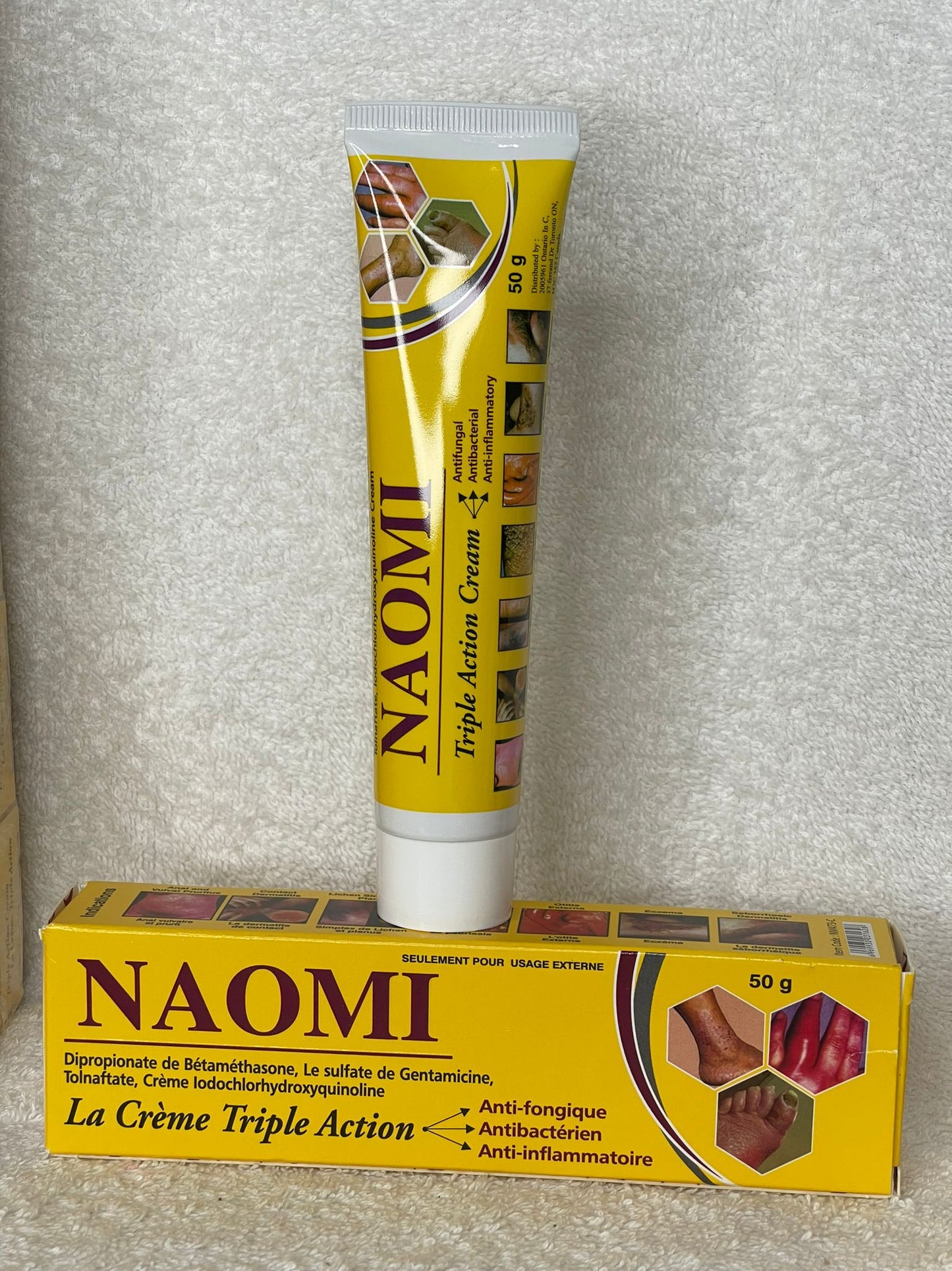 NAOMI CRÈME TRIPLE ACTION ANTI IMPERFECTION  ANTI FONGIQUE  ANTIBACTERIEN ANTI INFLAMATOIRE
