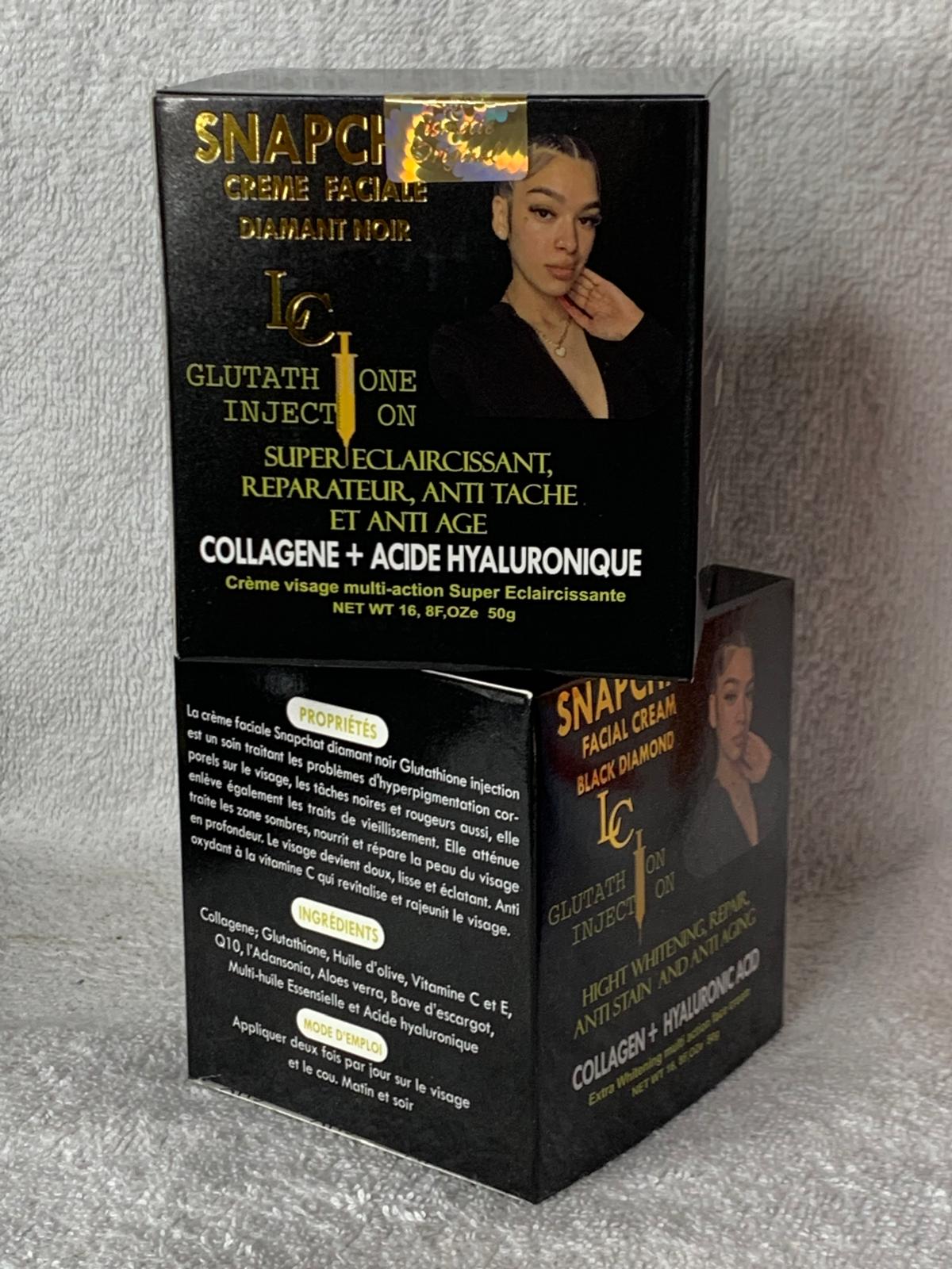CREME DE VISAGE SNAPCHAT DIAMANT NOIR GLUTA INJECTION ULTRA ÉCLAIRCISSANE ANTI ATCHE ANTI AGE  MULTIPLE ACTIONS