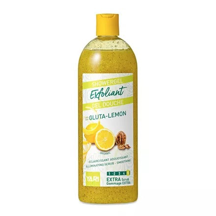 Gel Douche Exfoliant Gommant Ultra éclaircissant Gluta Lemon poudre d'abricot