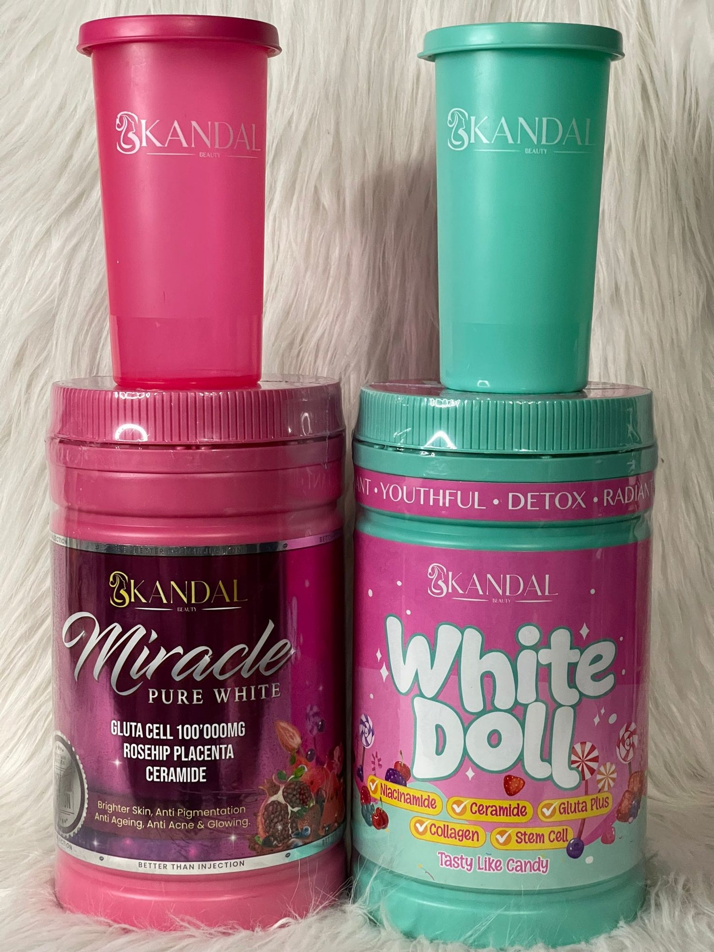 SKANDAL DUO MIRACLE PURE WHITE ET WHITE DOLL COLLAGÈNE GLUTATHIONE ULTRA BLANCHISSANT ANTI IMPERFECTION