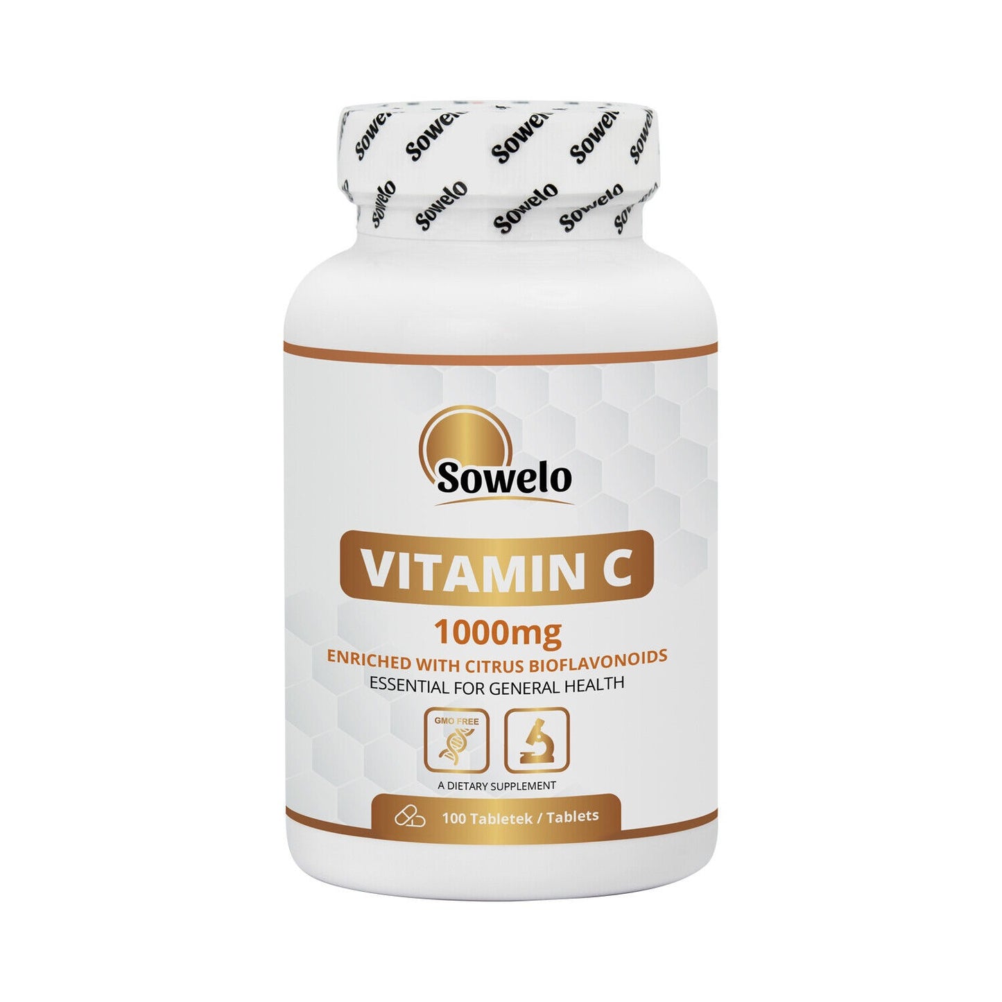 SOWELO Vitamin C 1000mg Acide ascorbique avec des bioflavonoïdes comprimés