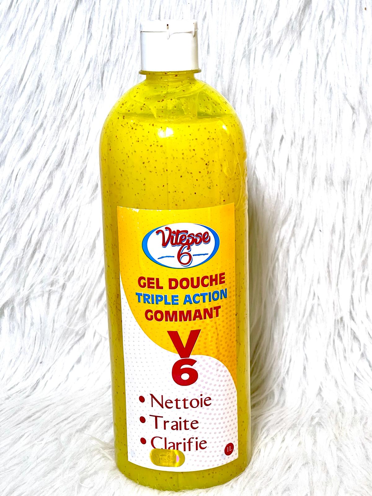 VITESSE  V6 GEL DE DOUCHE ULTRA BLANCHISSANT  TRIPLE ACTION RAPIDE ANTI IMPERFECTION  EXFOLANT GOMMANT