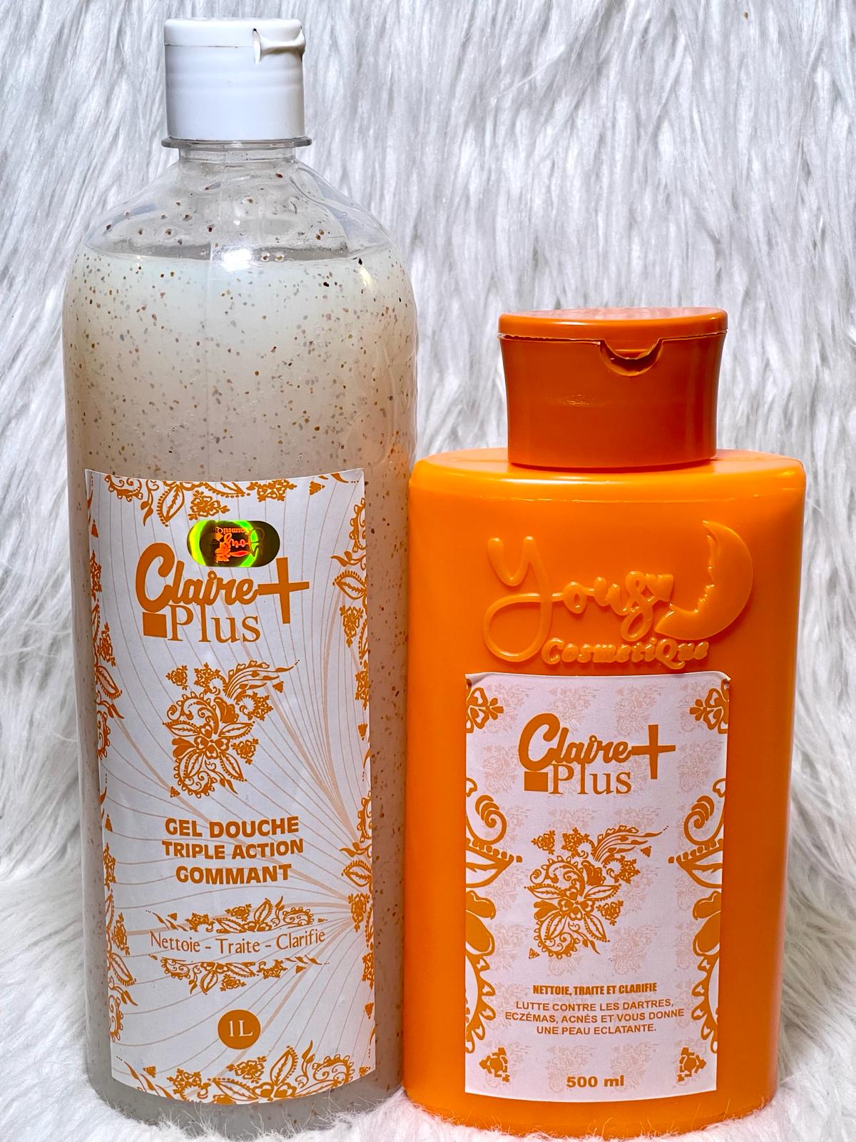 DUO CLAIRE PLUS GEL DE DOUCHE ET LAIT ULTRA BLANCHISSANT ANTI IMPERFECTIONS POUR  TOUT TYPE DE PEAU