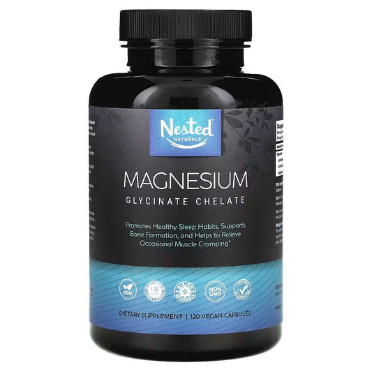Nested Naturals, Magnésium, Glycinate chélate, 120 capsules vegan