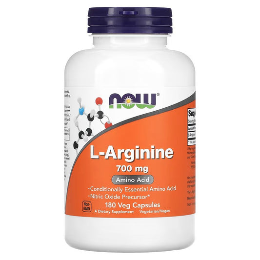 NOW Foods, L-arginine, 700 mg, 180 capsules végétariennes Complément alimentaire