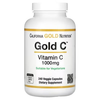 California Gold Nutrition, Gold C, Vitamine C de qualité USP, 1000 mg, 60 et 240  capsules végétariennes